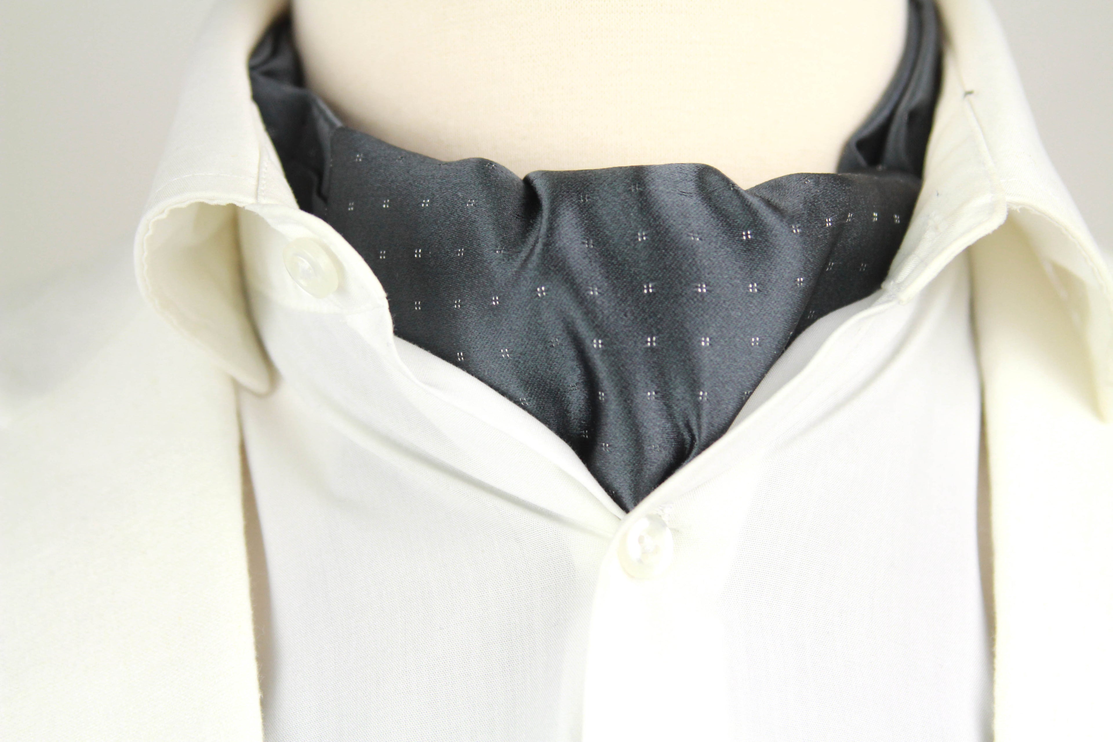 Silk Men's Ascot Grey Geometrical ornament SKU: A213