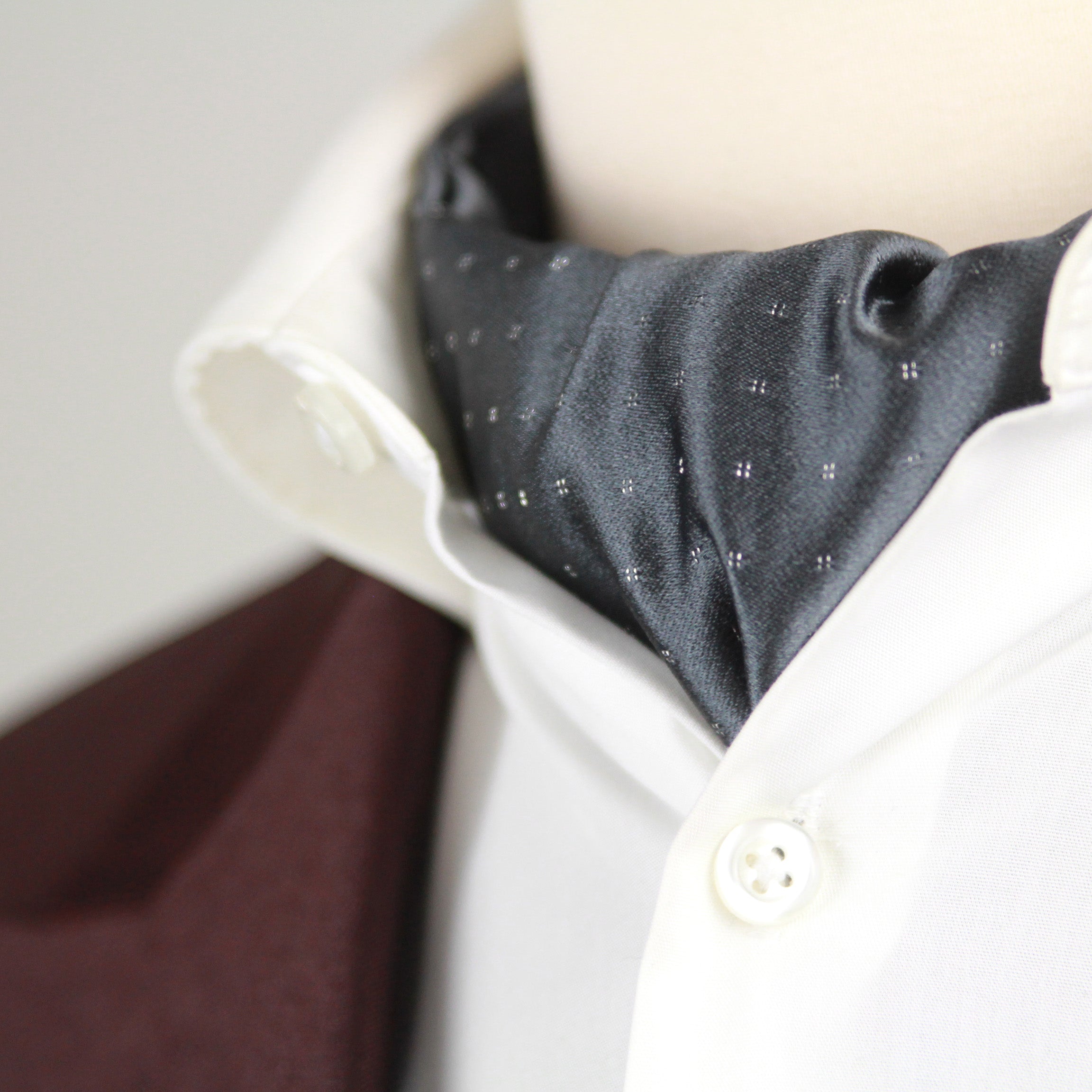 Silk Men's Ascot Grey Geometrical ornament SKU: A213