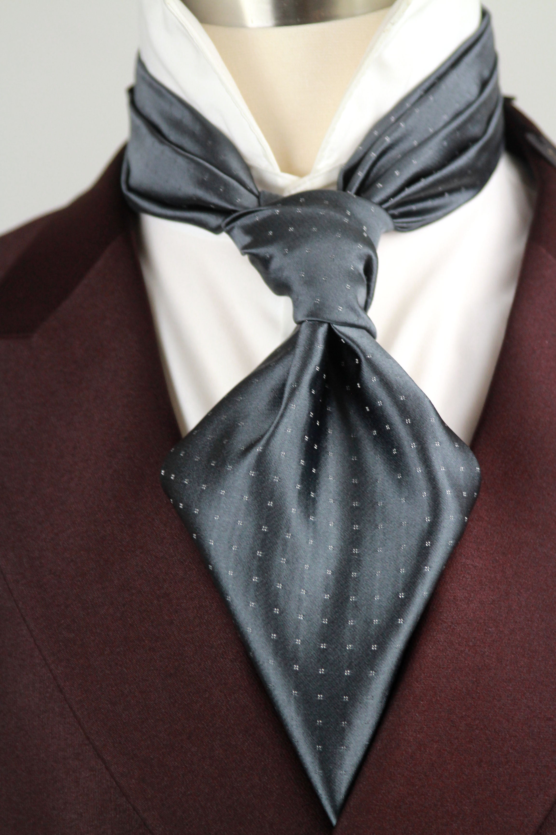Silk Men's Ascot Grey Geometrical ornament SKU: A213
