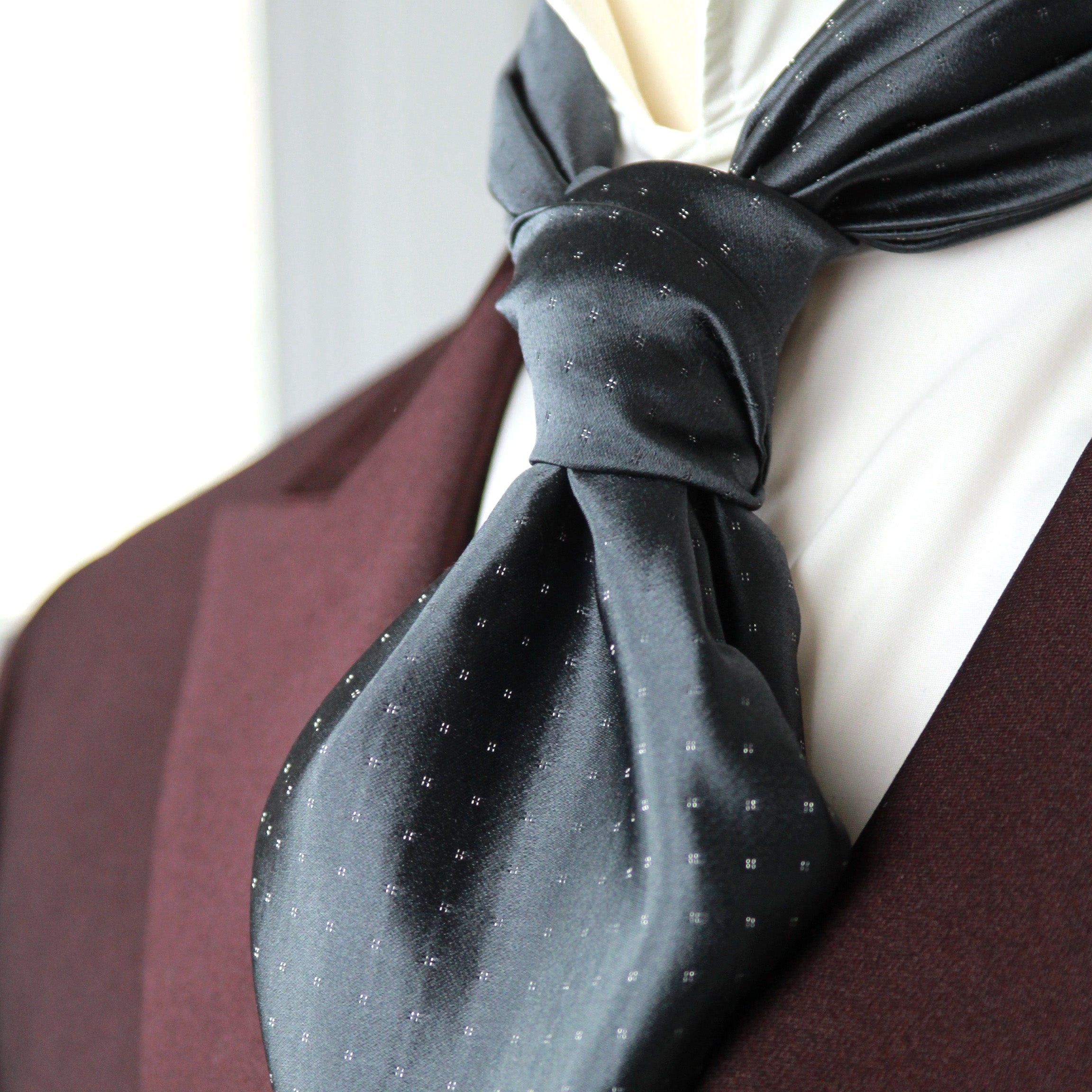 Silk Men's Ascot Grey Geometrical ornament SKU: A213