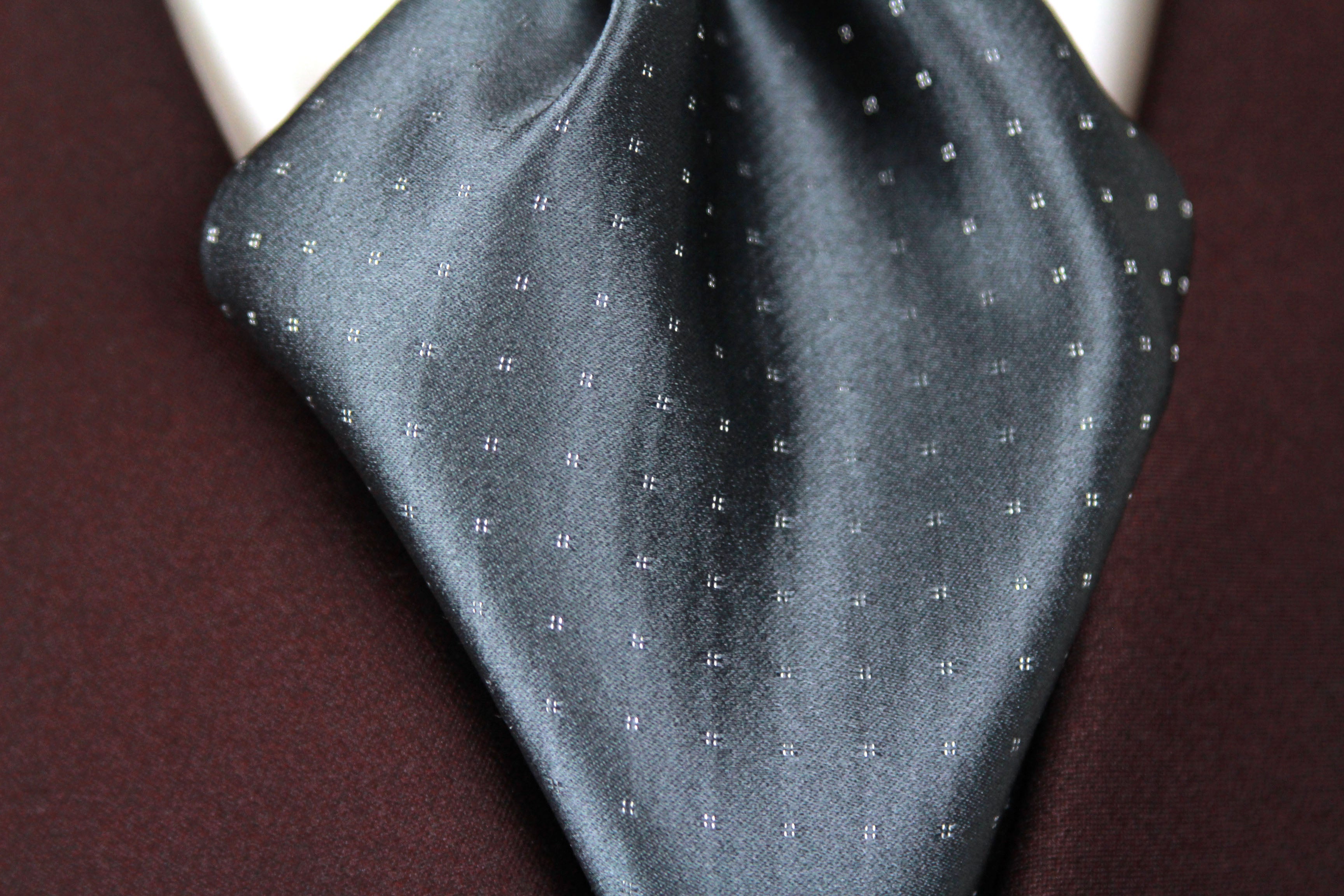 Silk Men's Ascot Grey Geometrical ornament SKU: A213