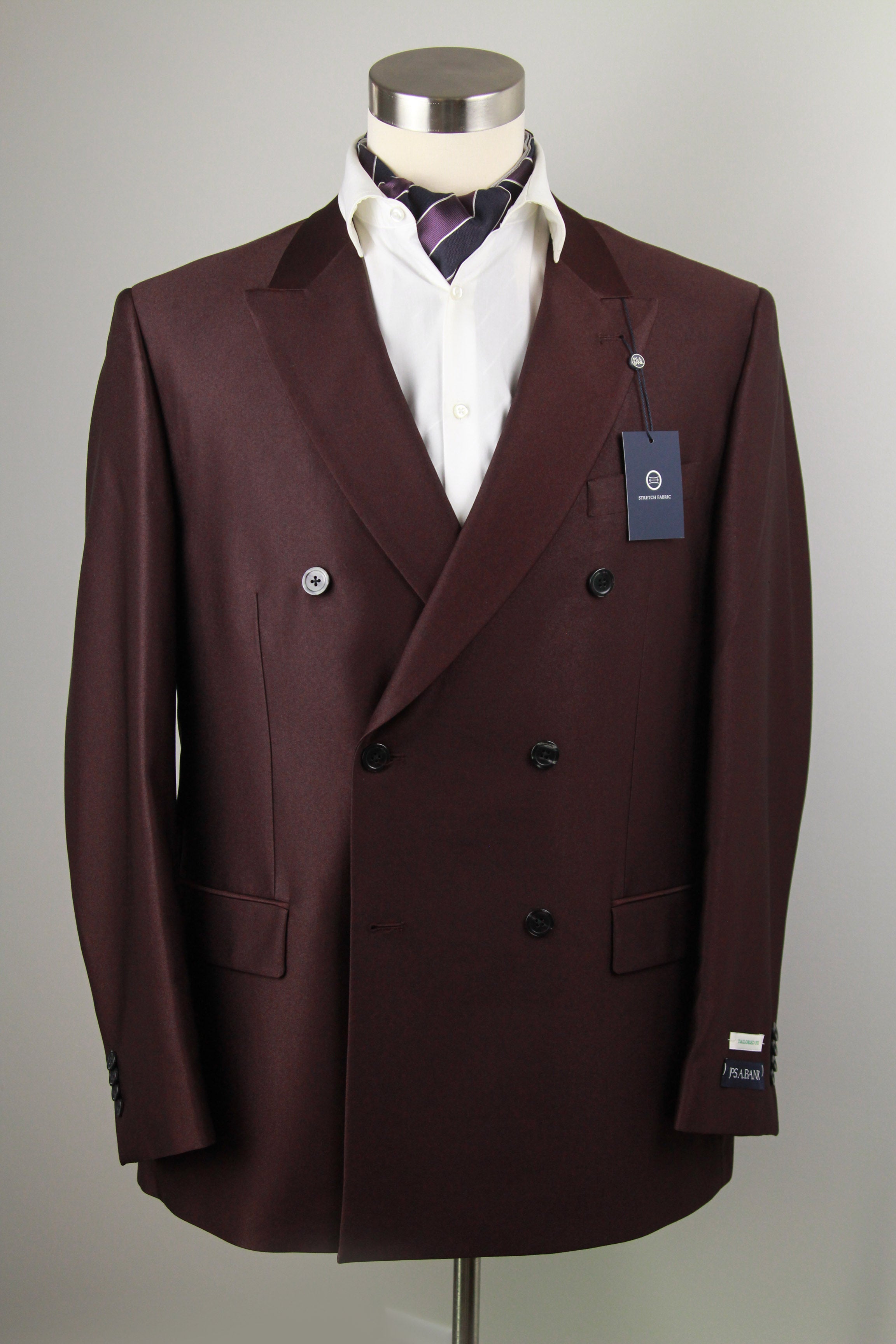 Silk Men's Ascot Grey silver purple lilac striped SKU: A216