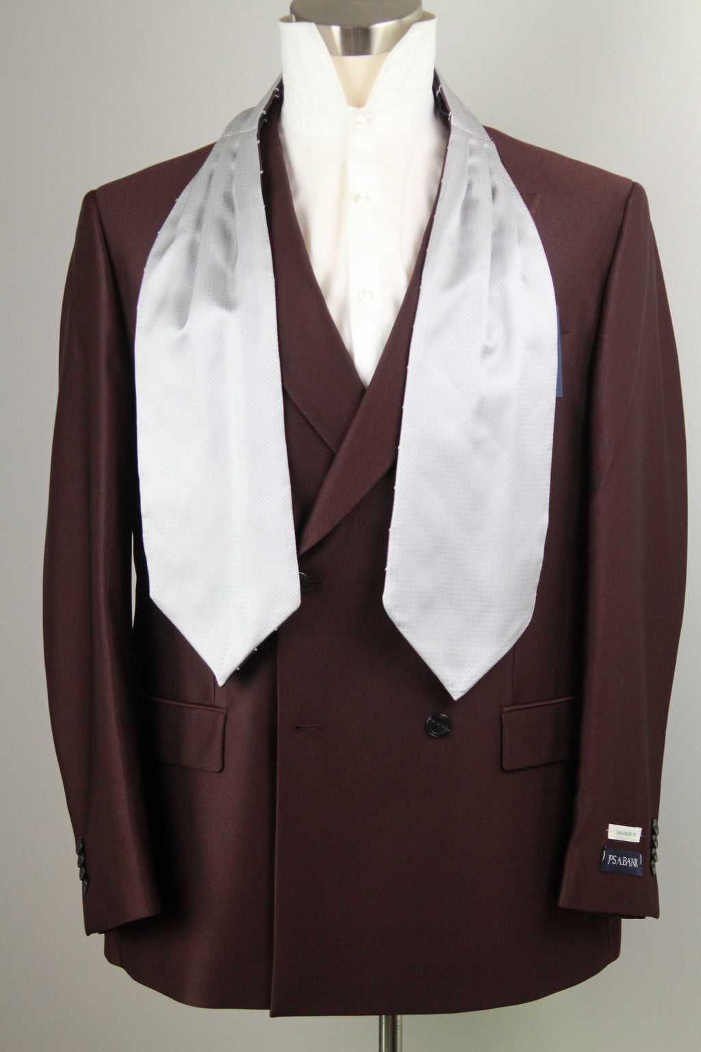 Silk Men's Ascot Grey silver purple lilac striped SKU: A216