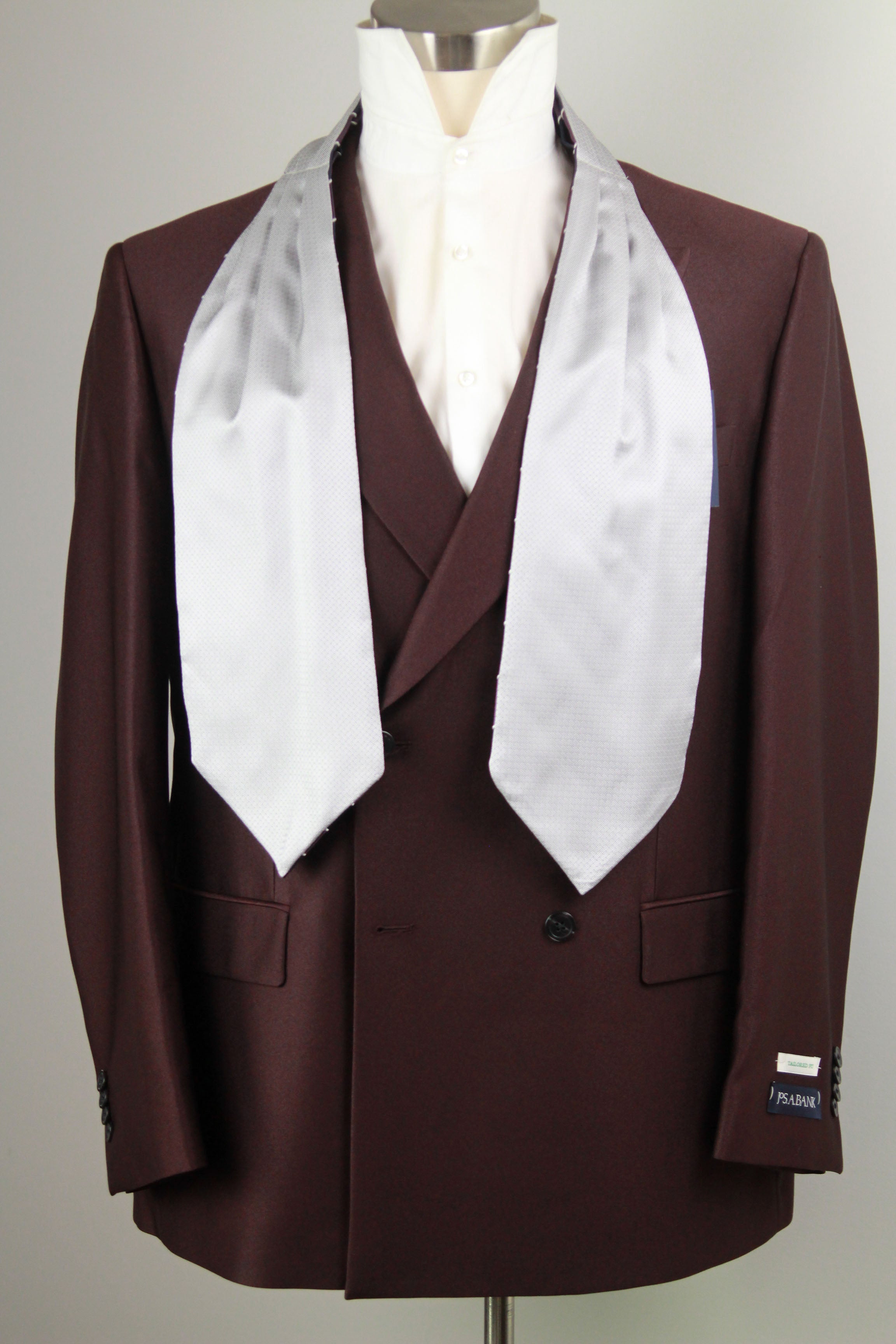 Silk Men's Ascot Grey silver purple lilac striped SKU: A216