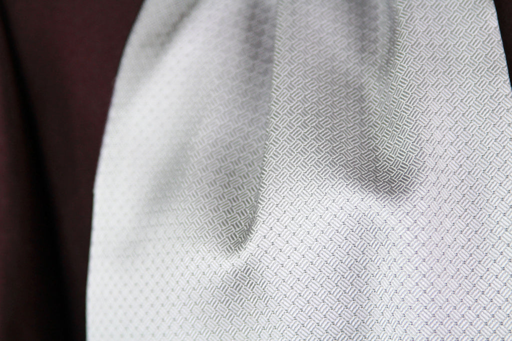 Silk Men's Ascot Grey silver purple lilac striped SKU: A216