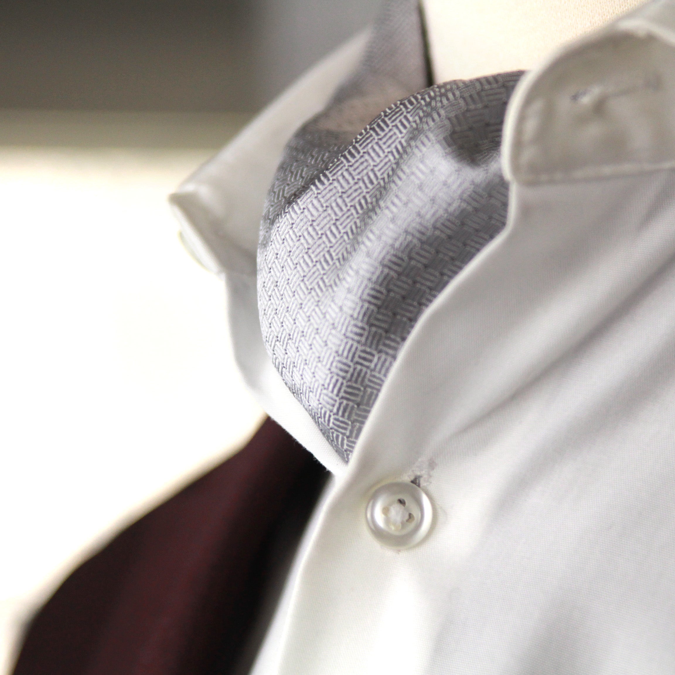 Silk Men's Ascot Grey silver purple lilac striped SKU: A216