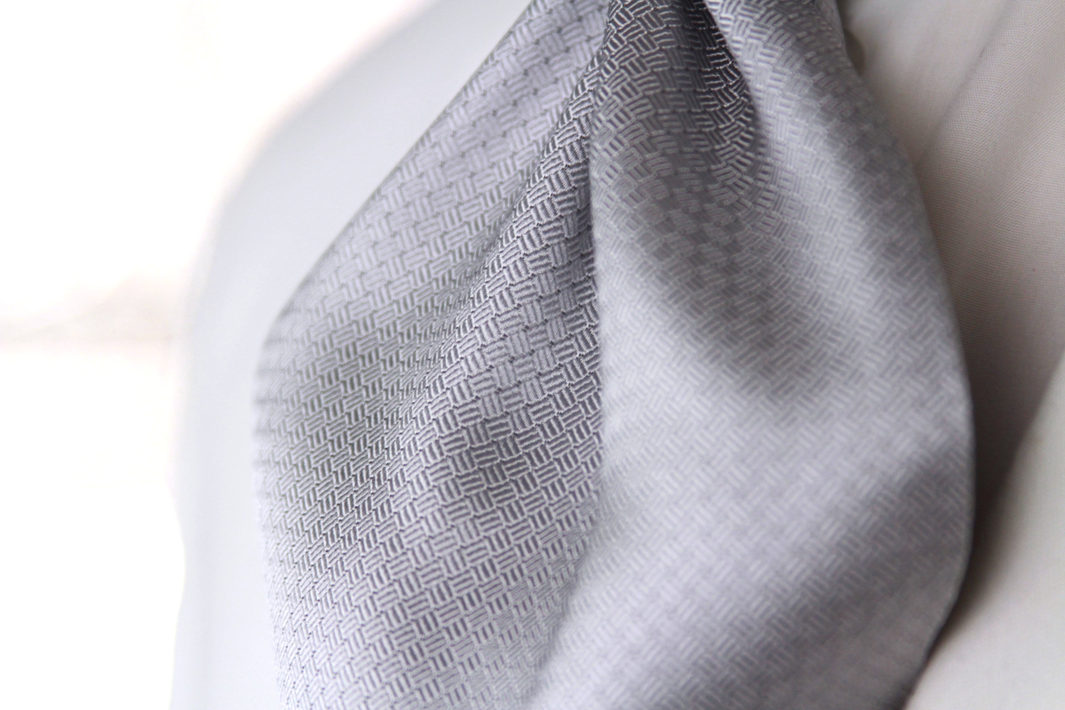 Silk Men's Ascot Grey silver purple lilac striped SKU: A216