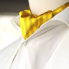 Load image into Gallery viewer, Gold Silk Cravat Ascot Striped Yellow Gold A230
