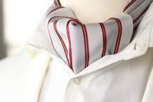 Load image into Gallery viewer, Reversible Silk striped geometrical ornament Ascot Burgundy Maroon A123b
