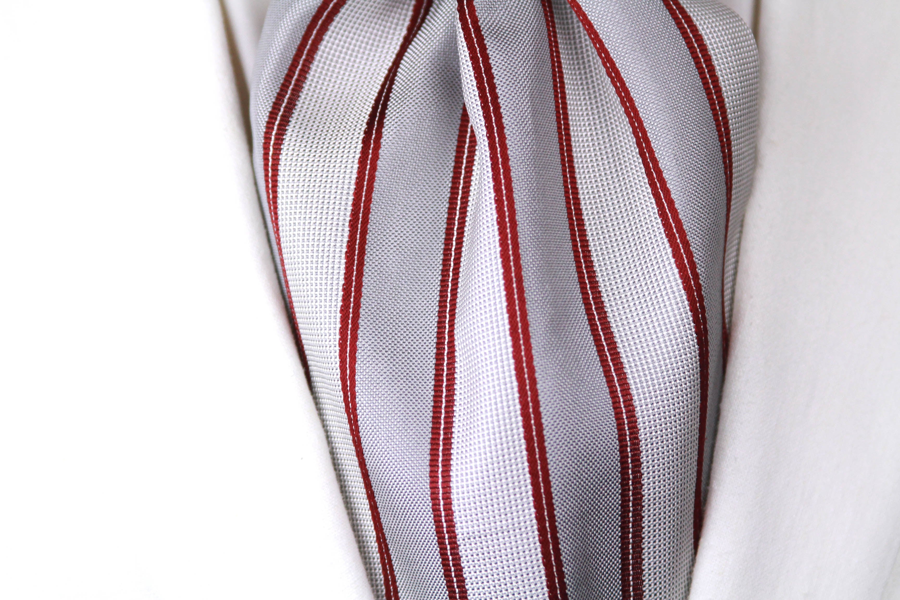 Reversible Silk striped geometrical ornament Ascot Burgundy Maroon A123b
