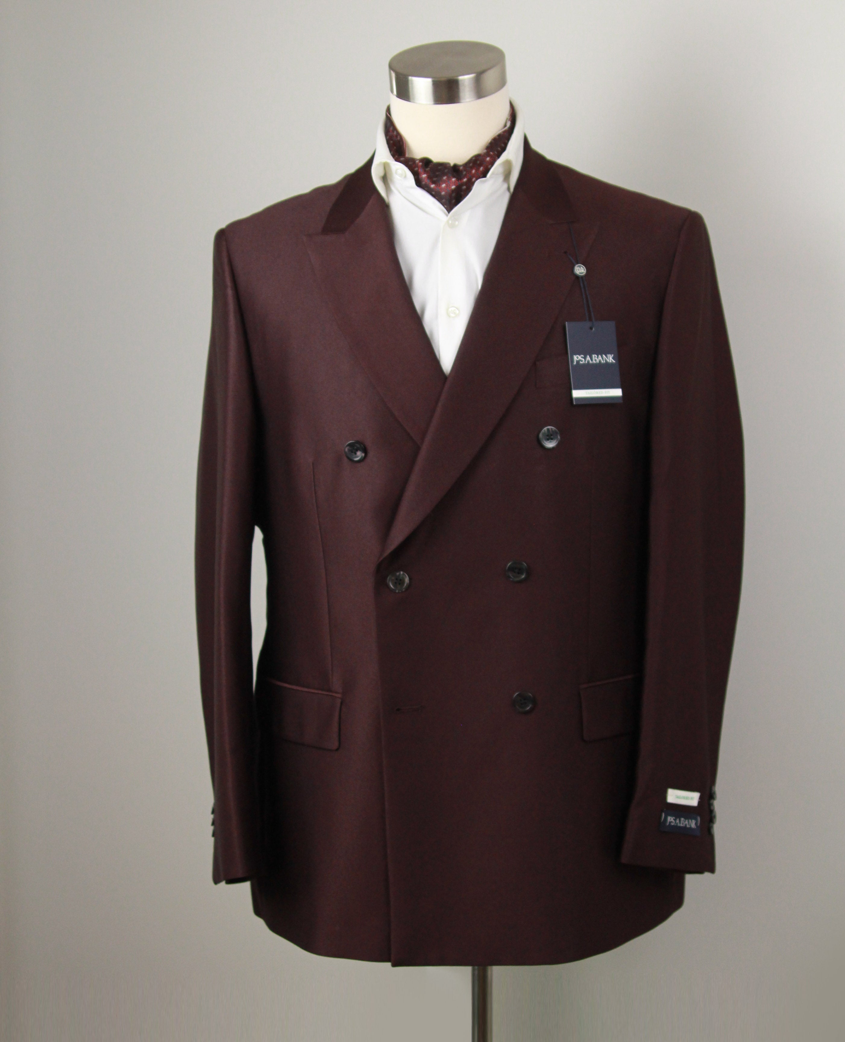 Reversible Silk striped geometrical ornament Ascot Burgundy Maroon A123b