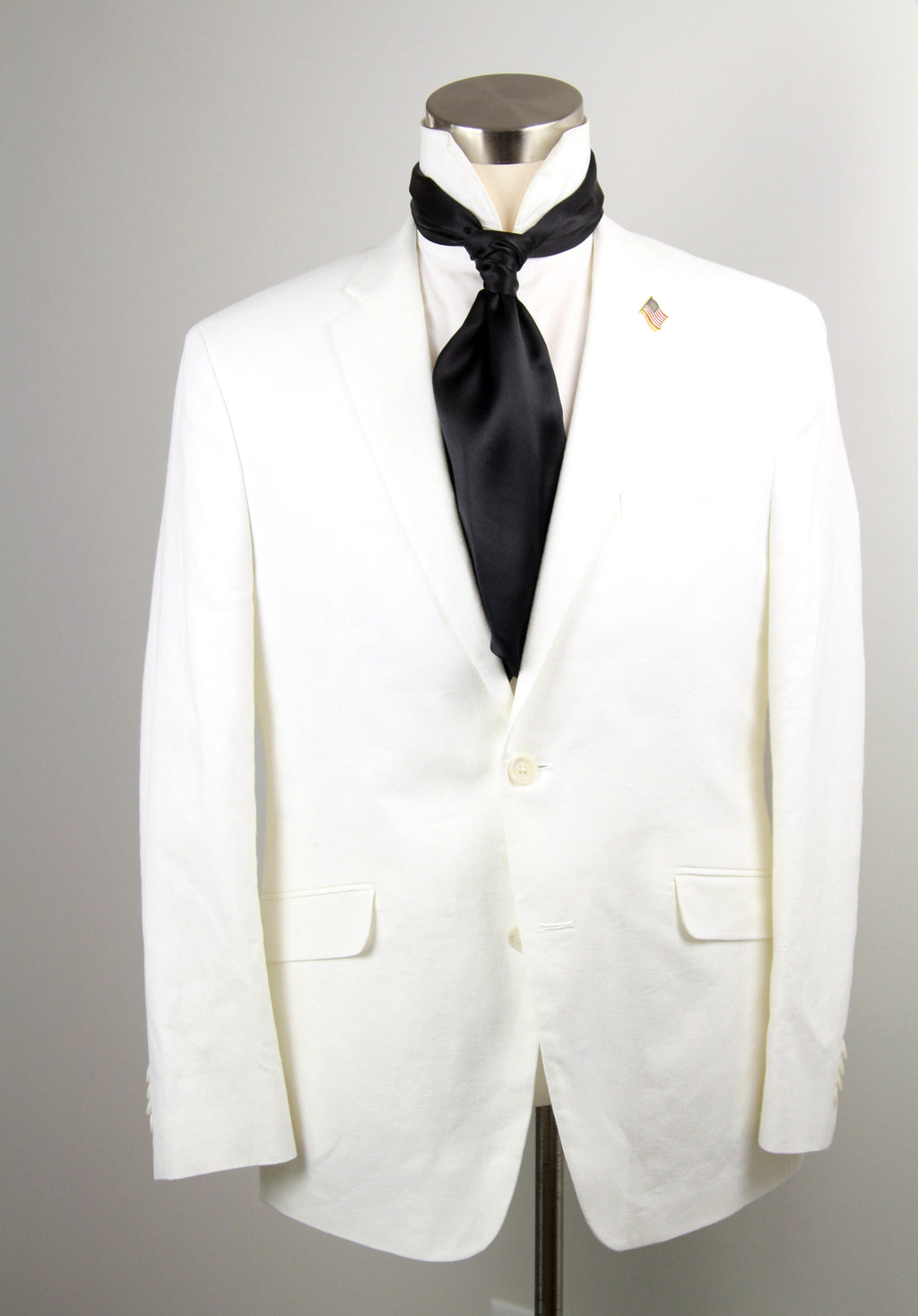 Black Charmeuse Silk Ascot Solid Black A218