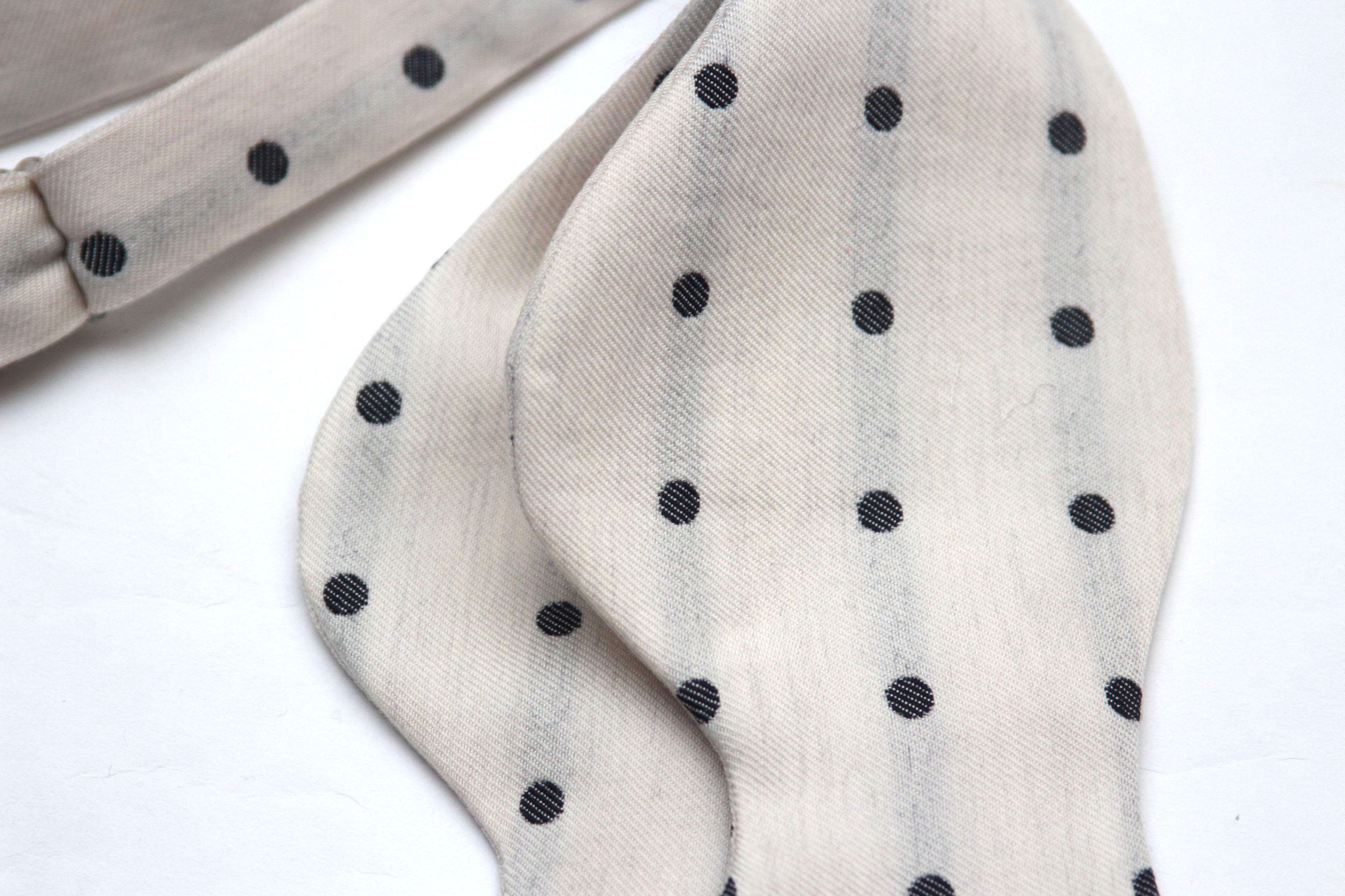 Big Butterfly Off white Polka Dot Silk Bow Tie