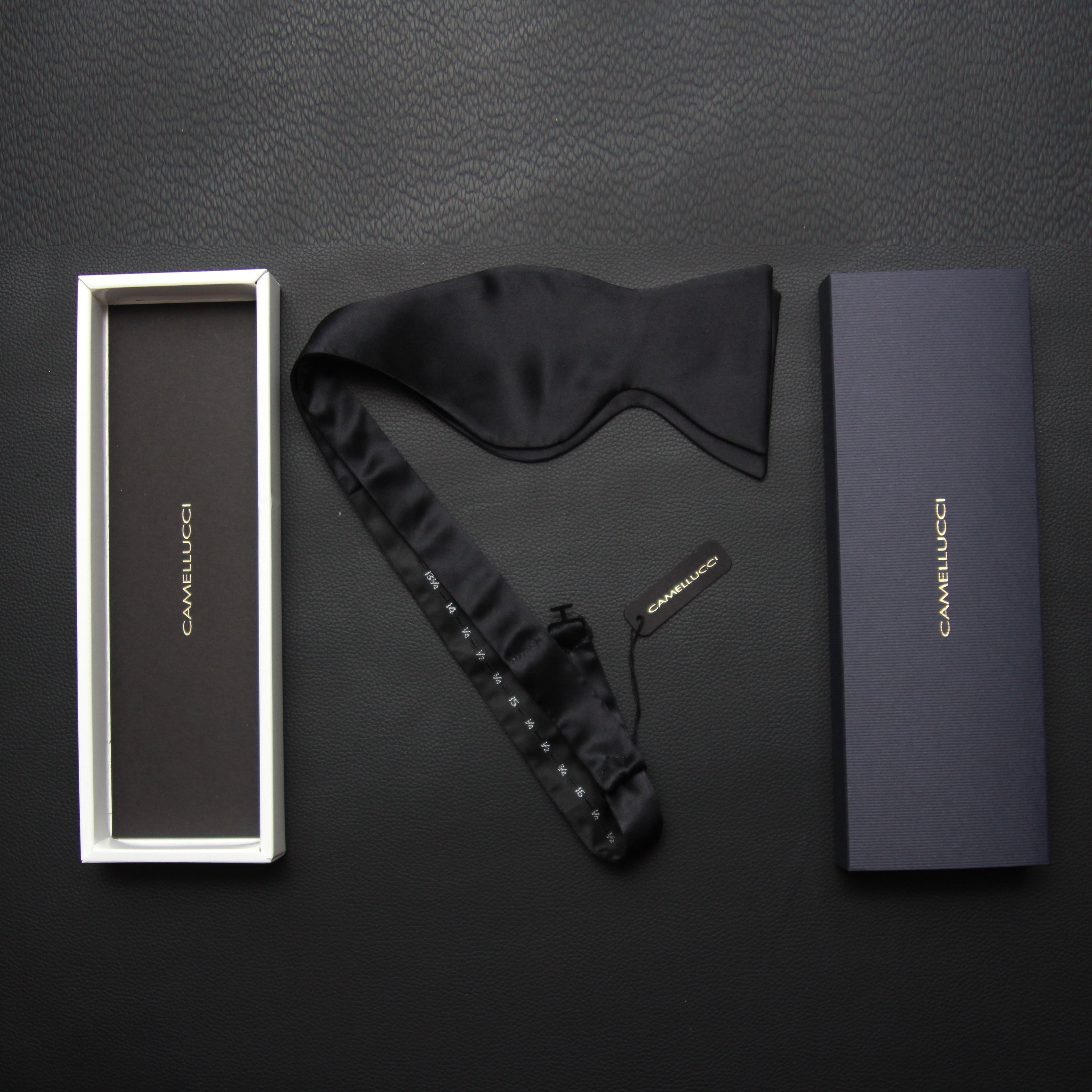 Self-tied Black Silk Bow Tie