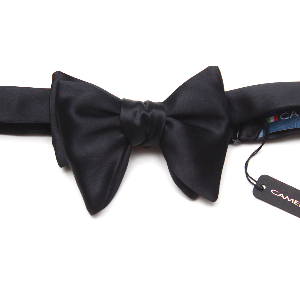 Self-tied Black Silk Bow Tie