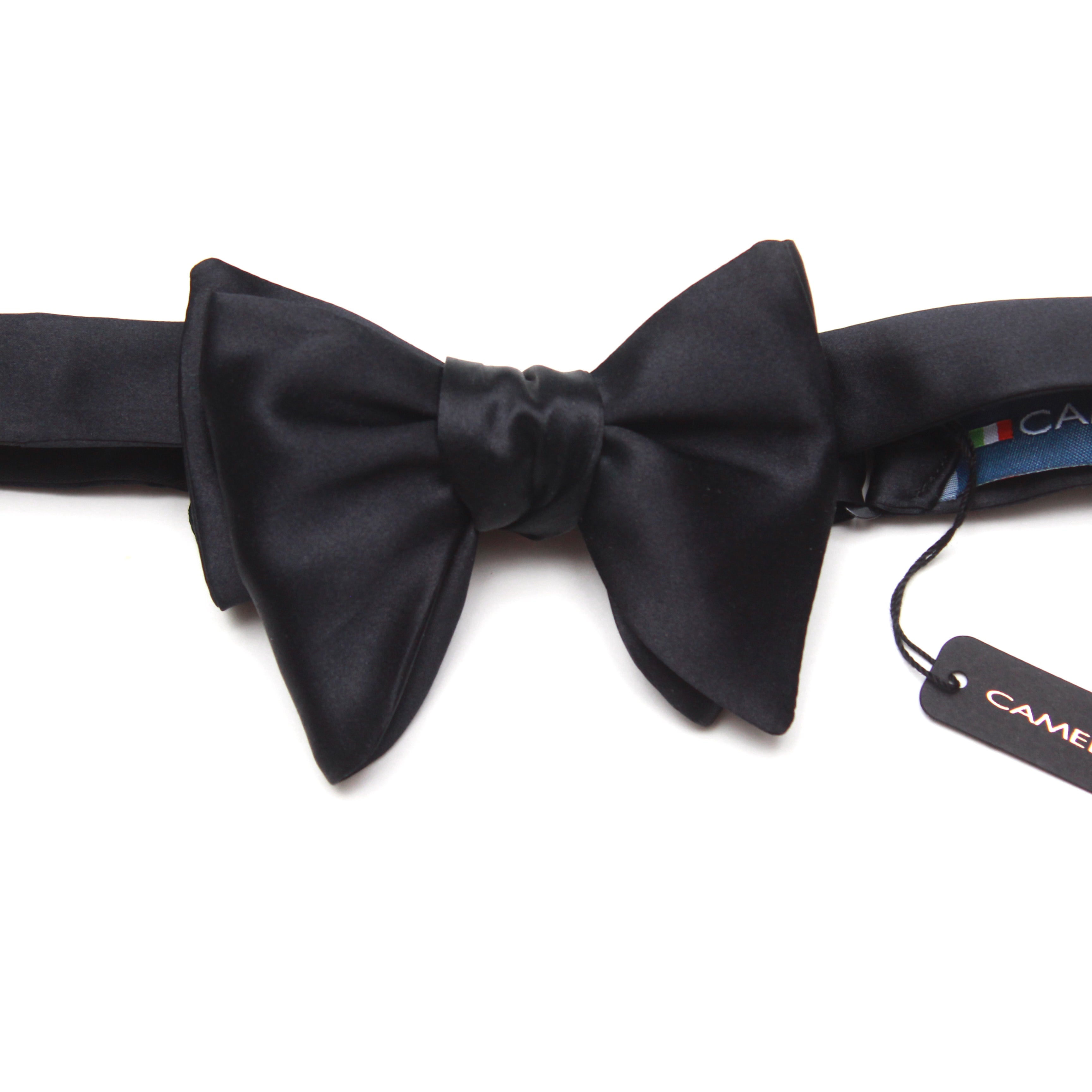 Self-tied Black Silk Bow Tie