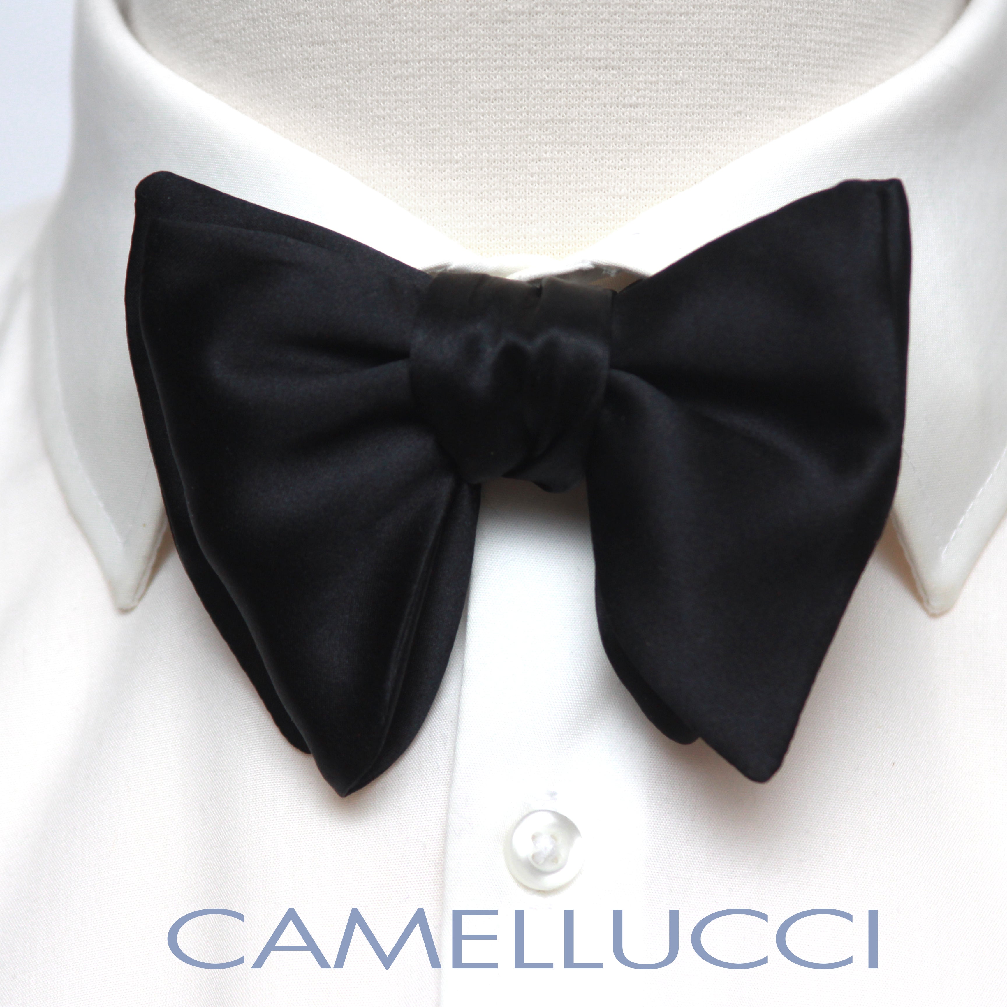 Self-tied Black Silk Bow Tie