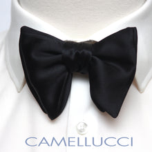 Load image into Gallery viewer, Self-tied Black Silk Bow Tie
