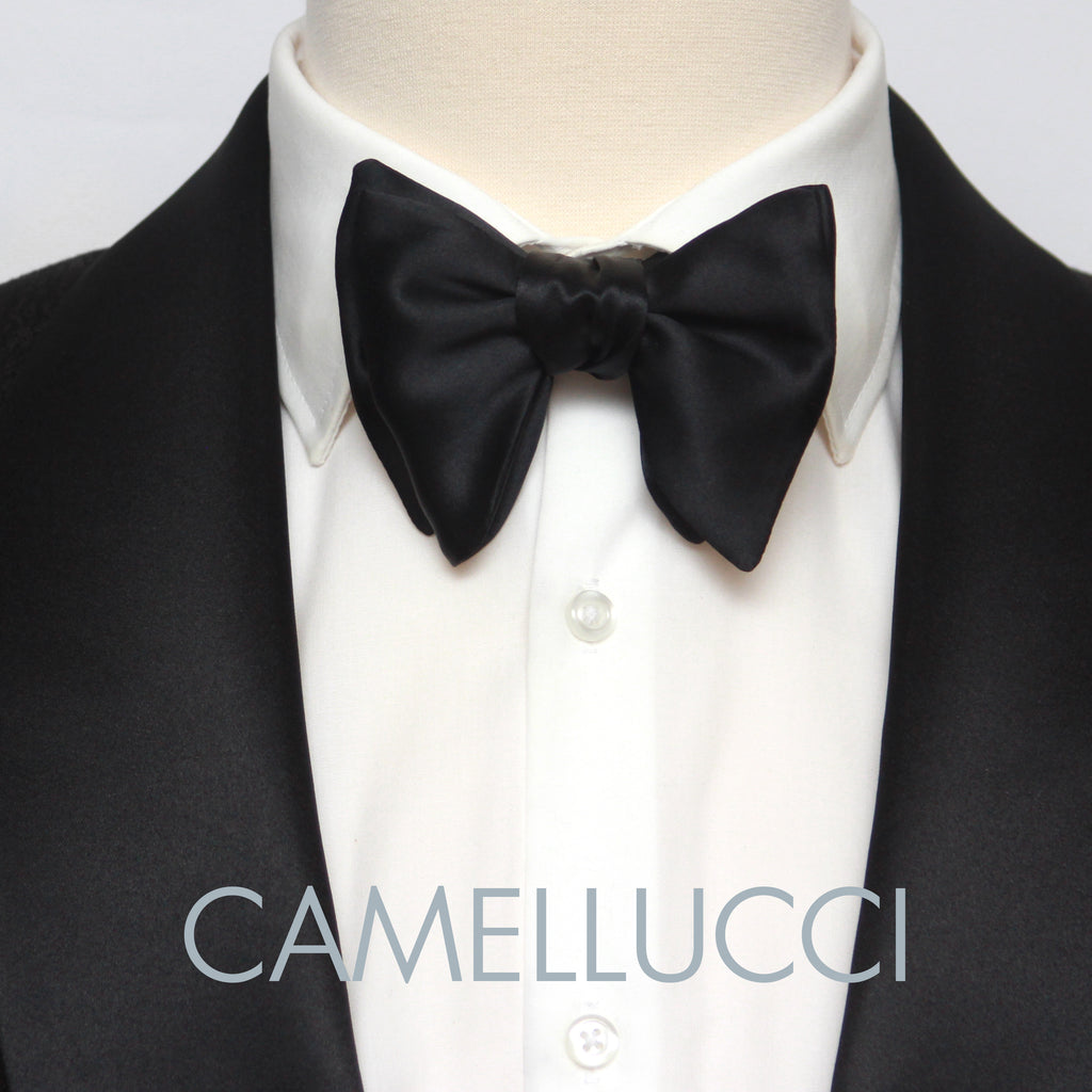 Self-tied Black Silk Bow Tie