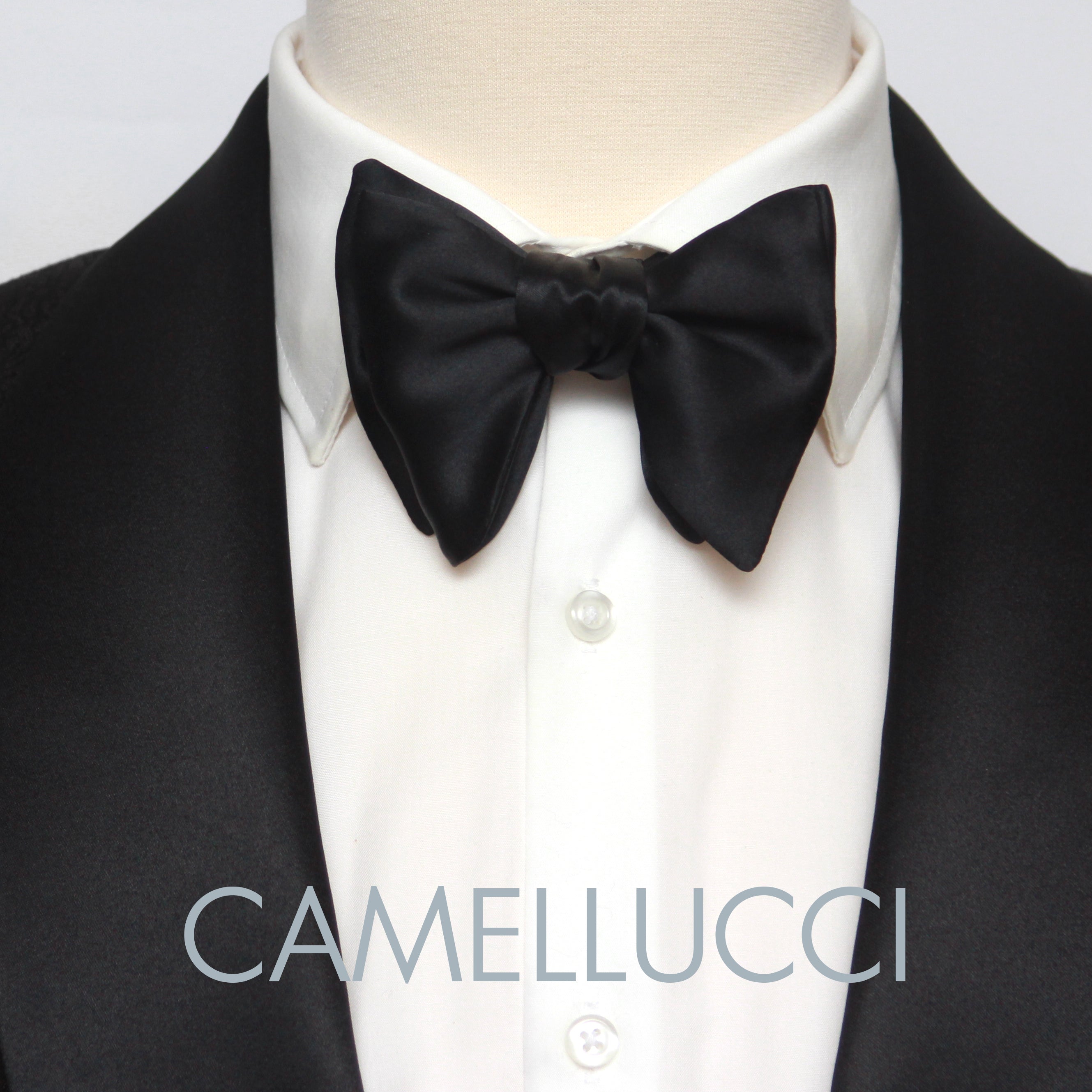 Self-tied Black Silk Bow Tie