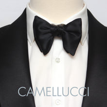 Load image into Gallery viewer, Self-tied Black Silk Bow Tie
