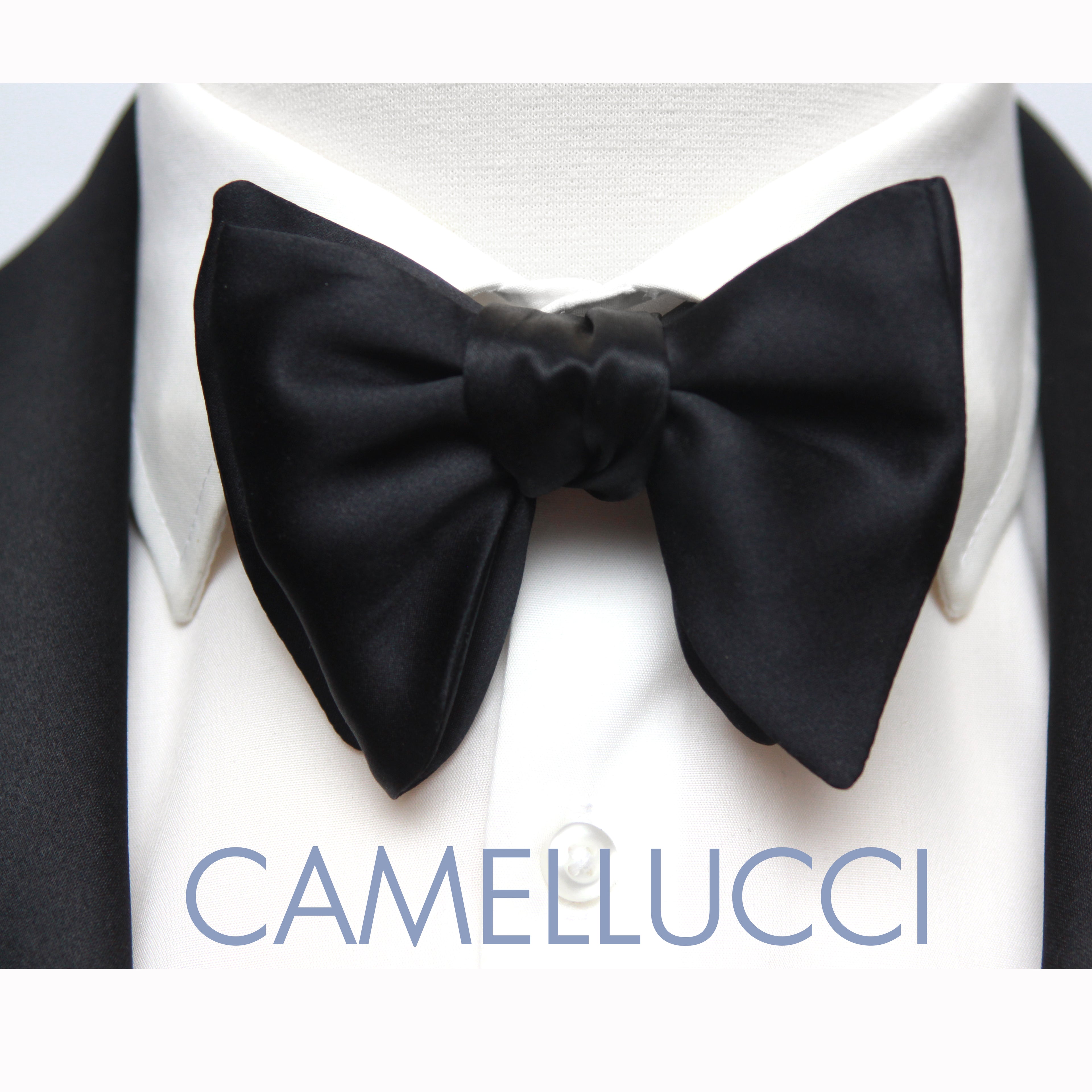 Self-tied Black Silk Bow Tie