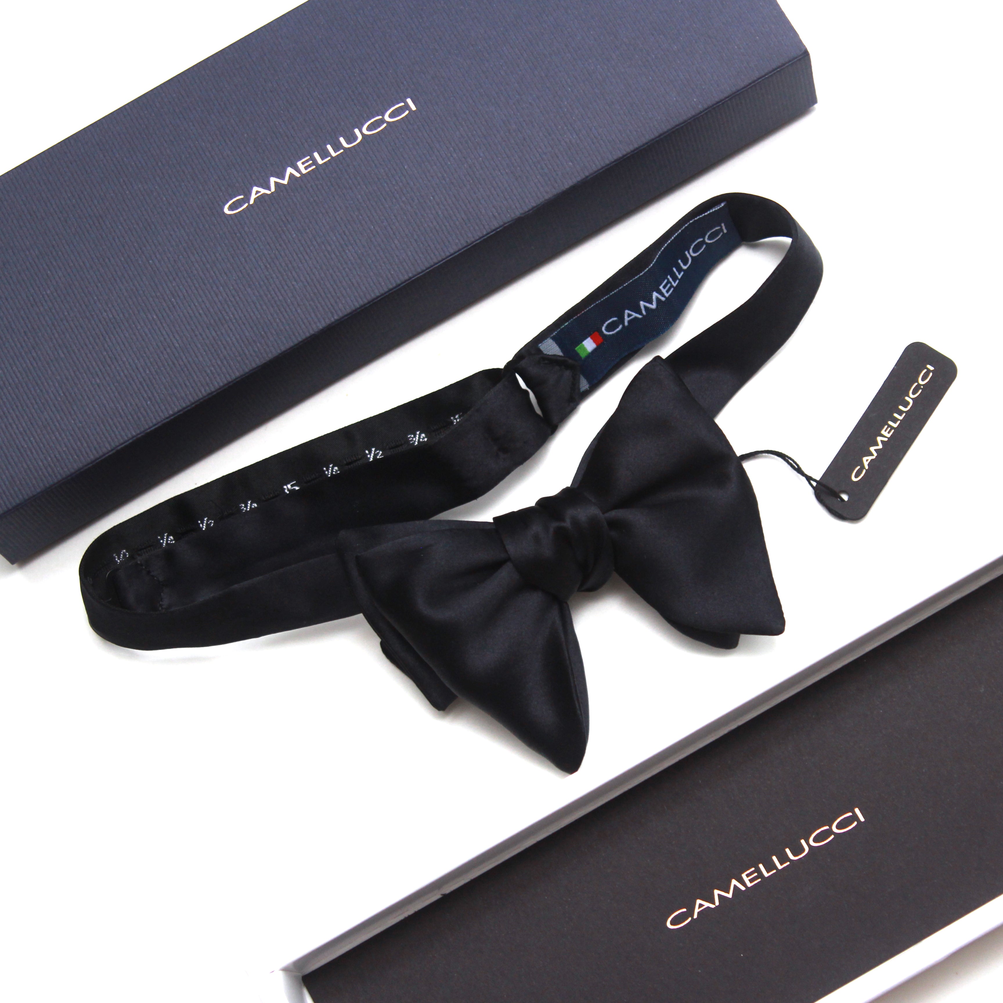 Self-tied Black Silk Bow Tie