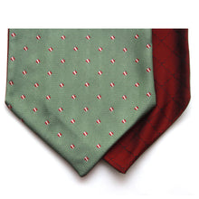 Load image into Gallery viewer, Green and Red Reversible Silk Ascot Cravat
