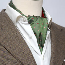 Load image into Gallery viewer, Green and Red Reversible Silk Ascot Cravat
