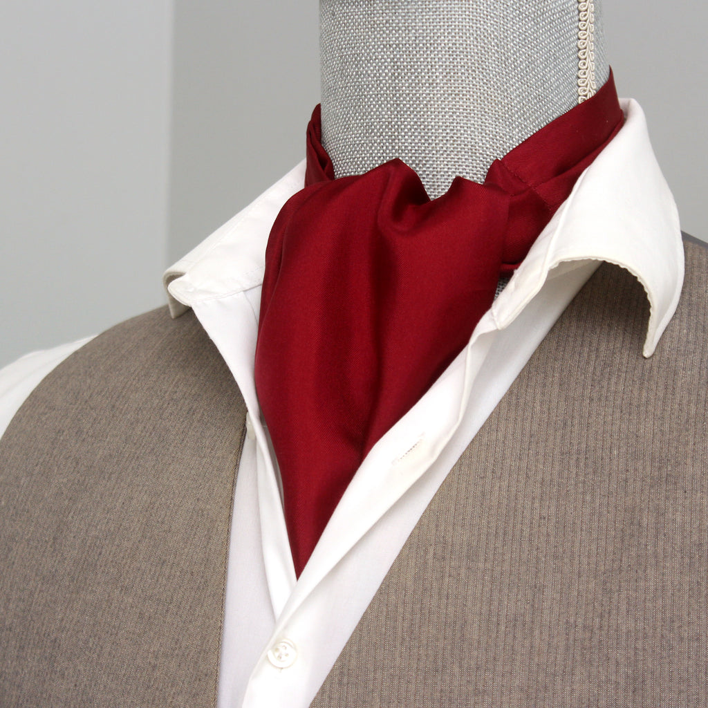 Men's Cravat Ascot Maroon Solid