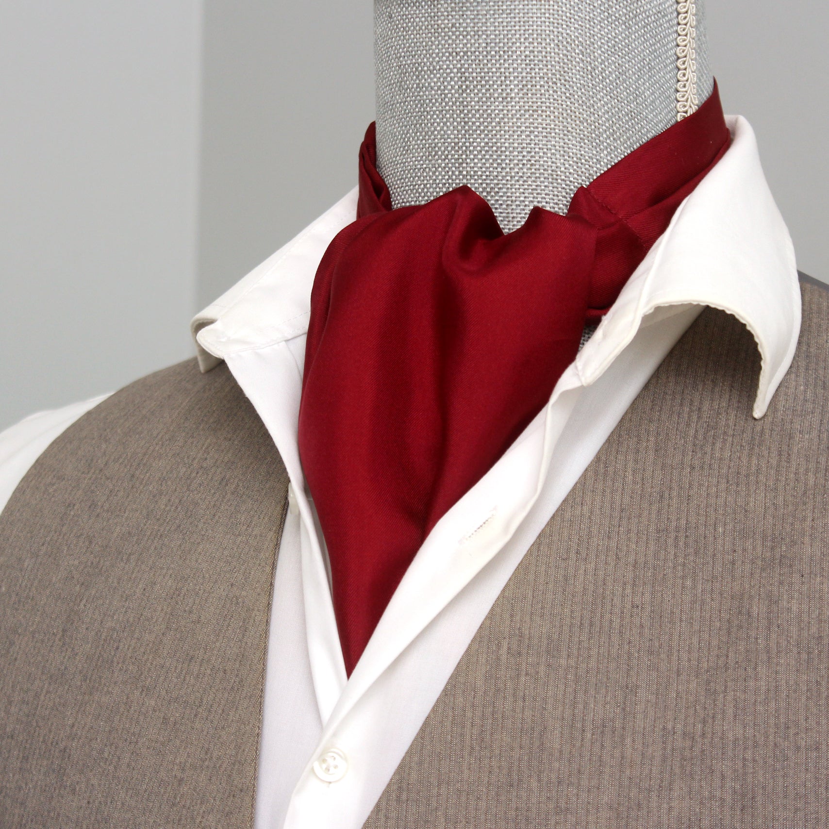 Men's Cravat Ascot Maroon Solid