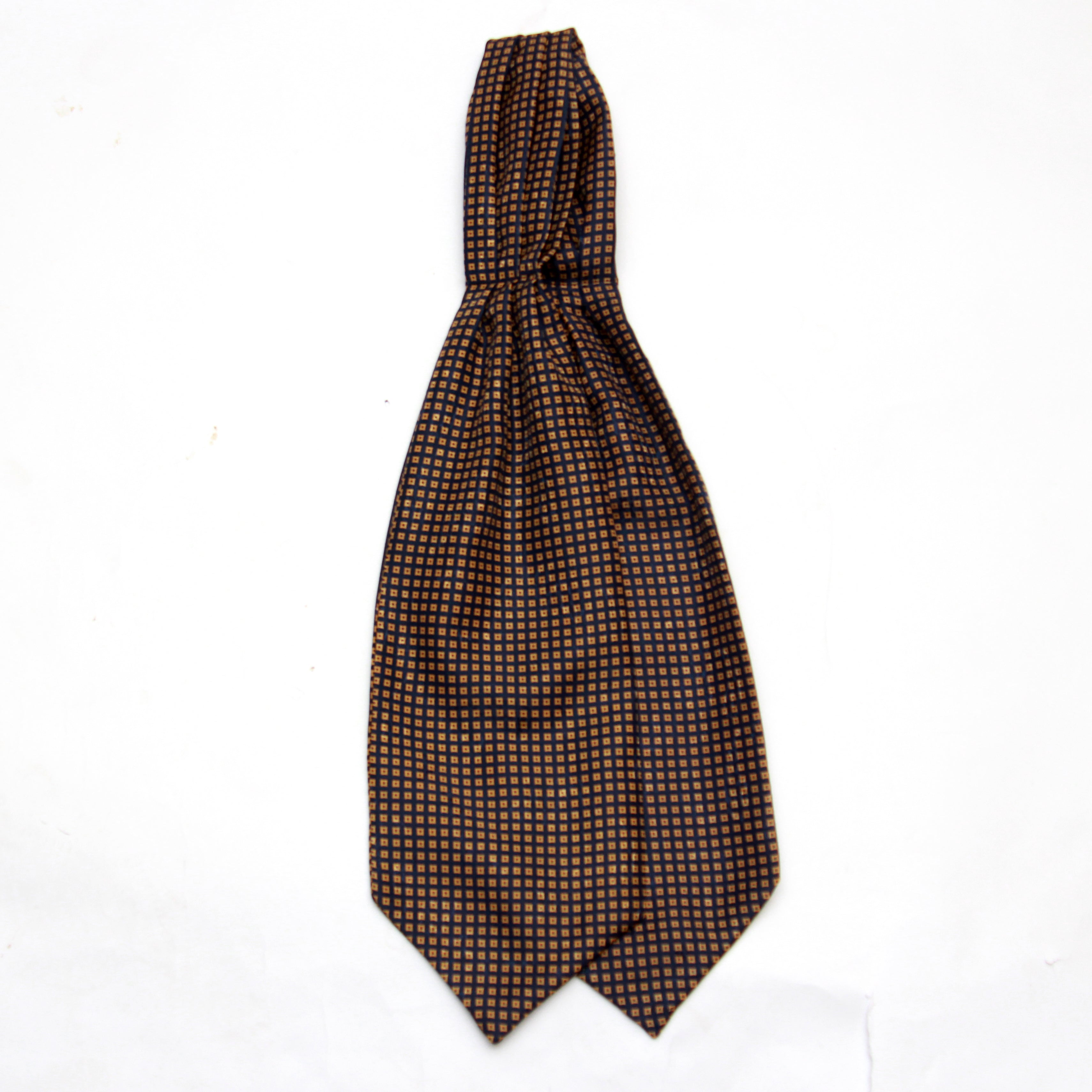 Silk Ascot Black Navy Gold Ornament