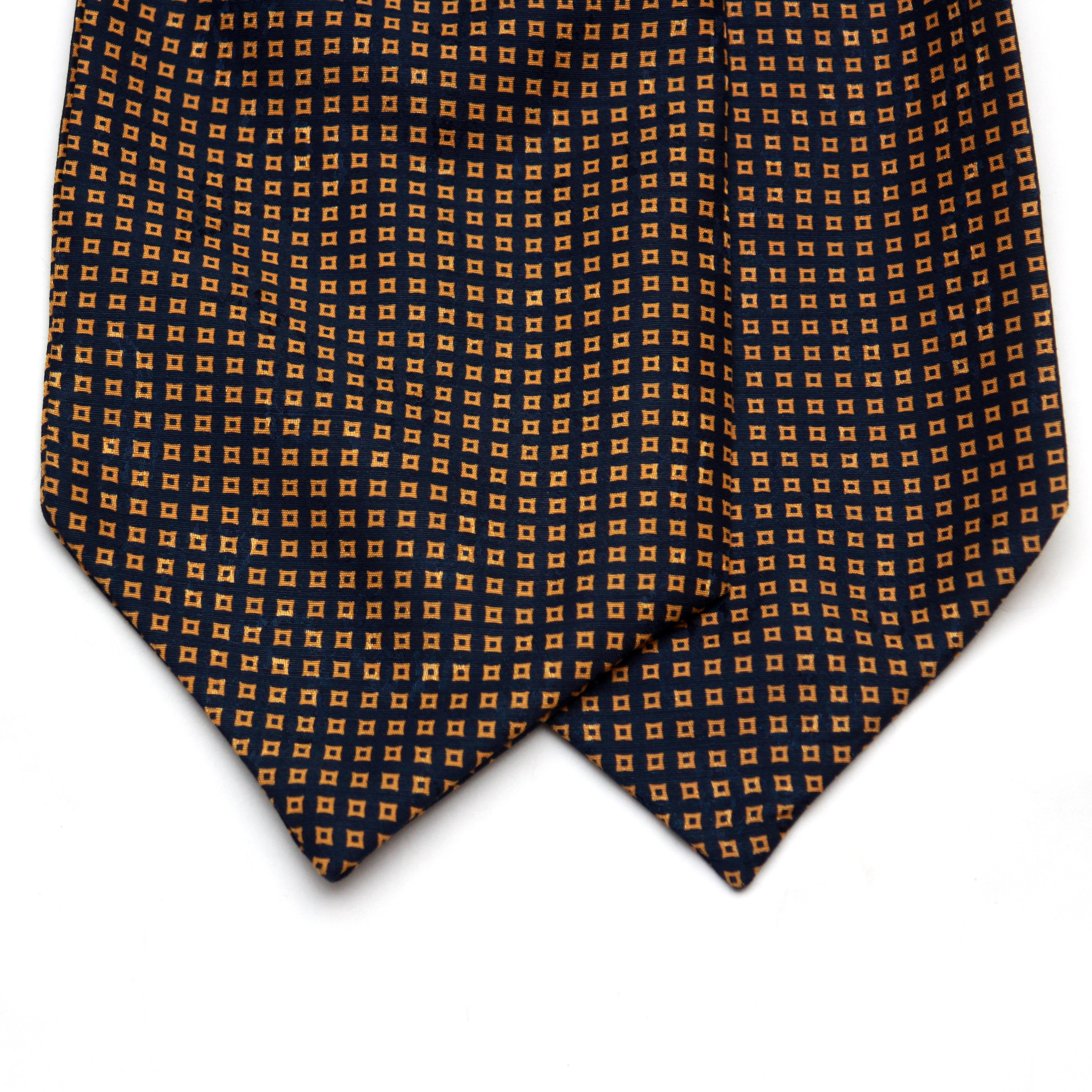 Silk Ascot Black Navy Gold Ornament