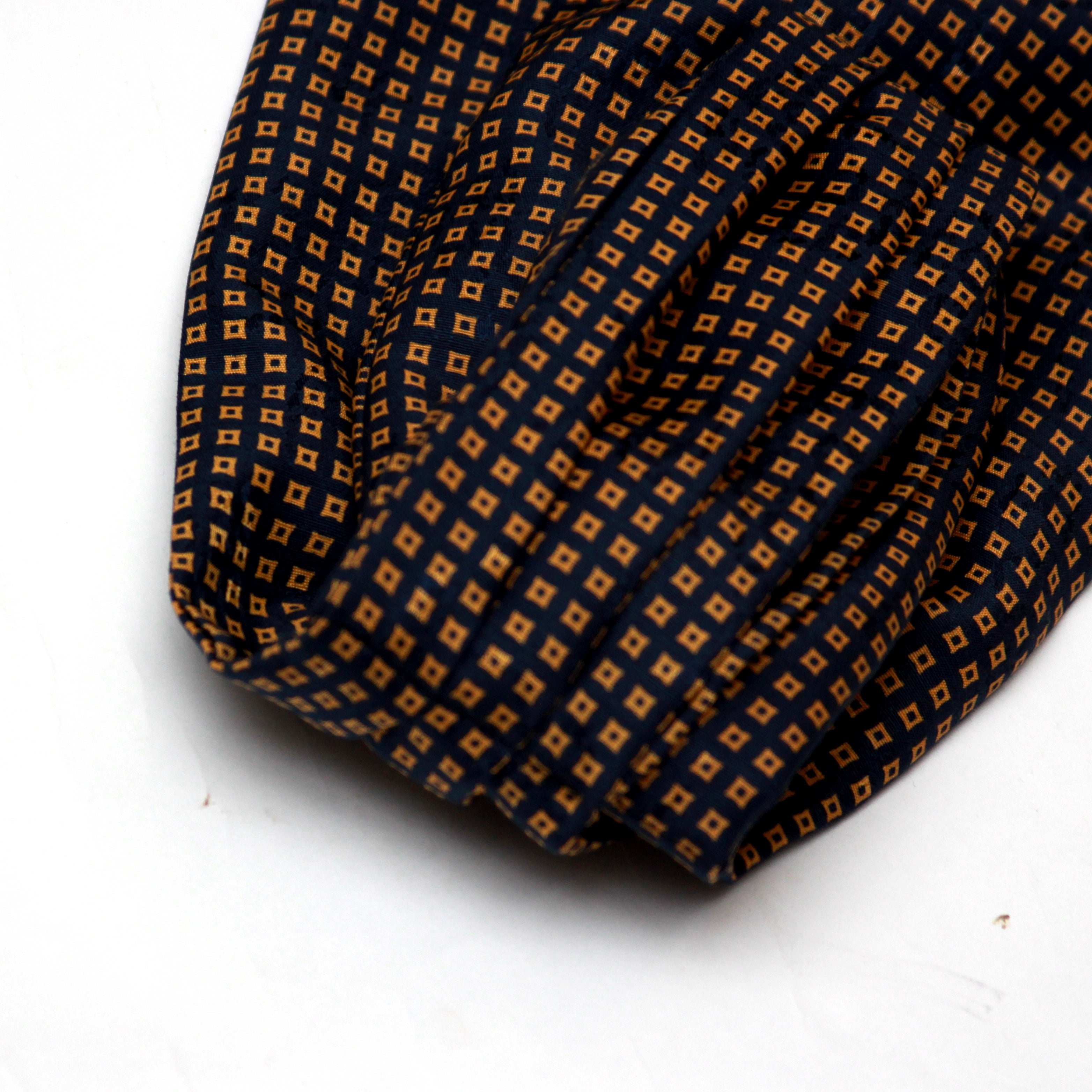 Silk Ascot Black Navy Gold Ornament