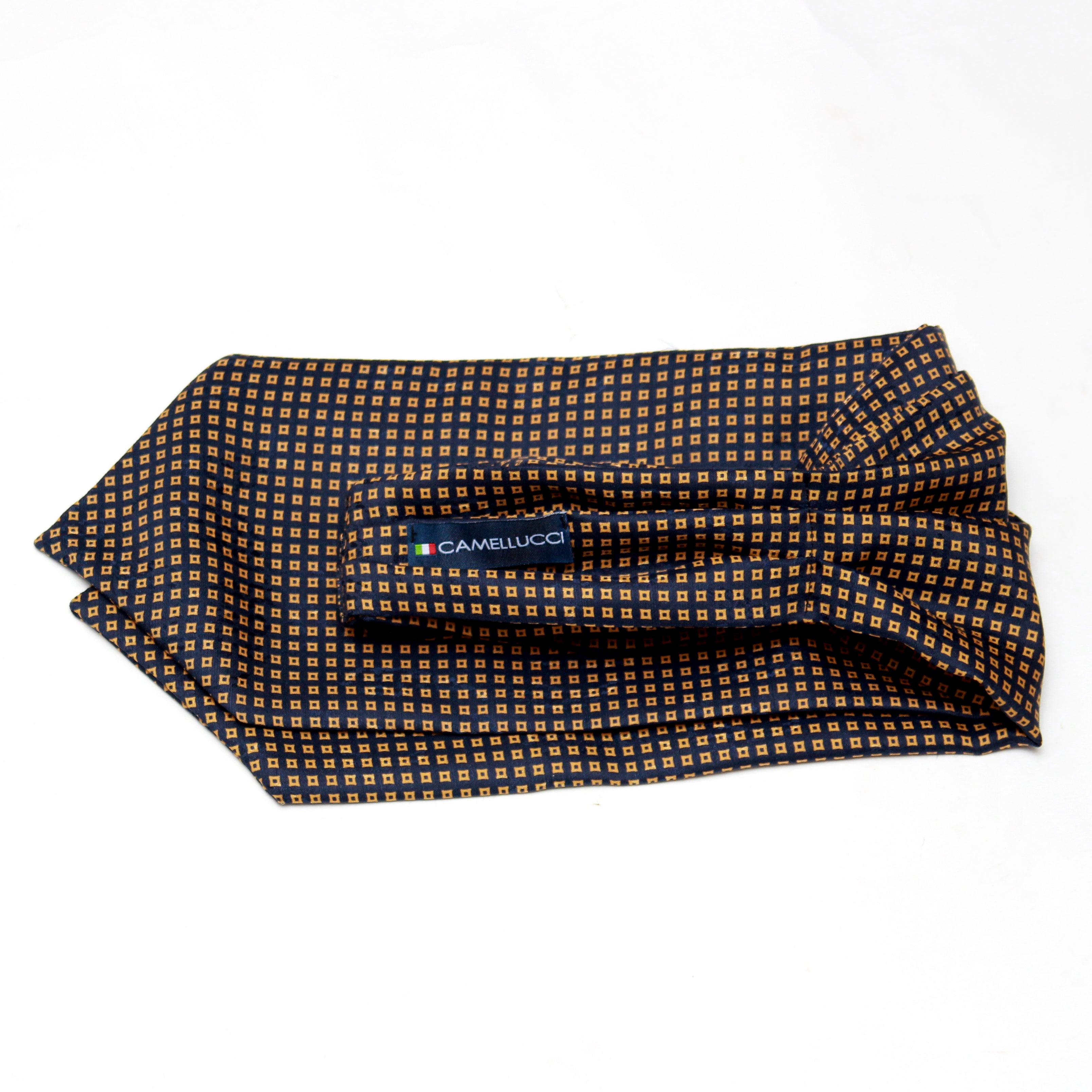 Silk Ascot Black Navy Gold Ornament