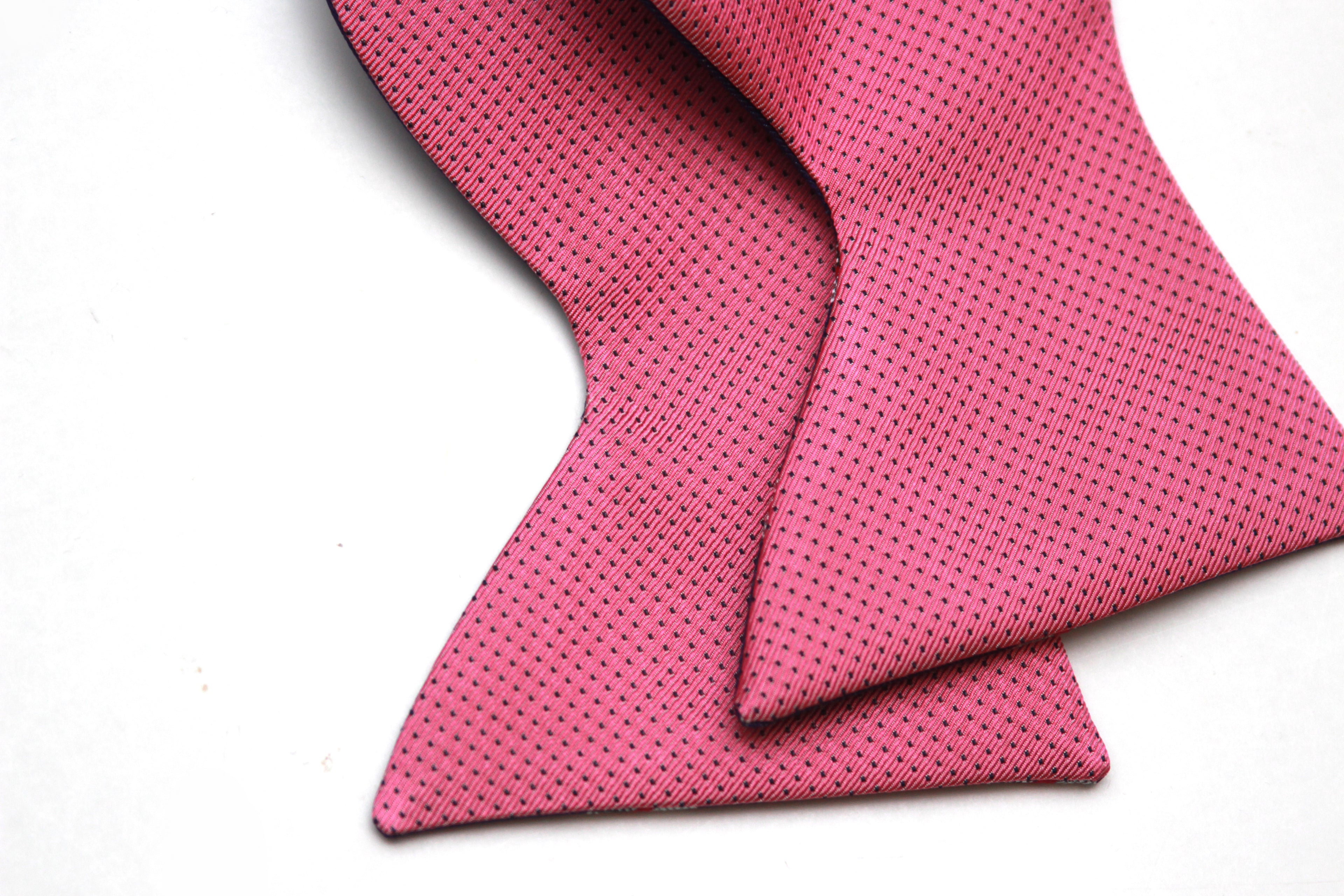 Reversible Big Butterfly Pink Purple Silk Bow Tie