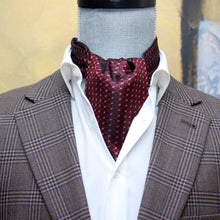 Load image into Gallery viewer, Maroon Striped Silk Ascot

