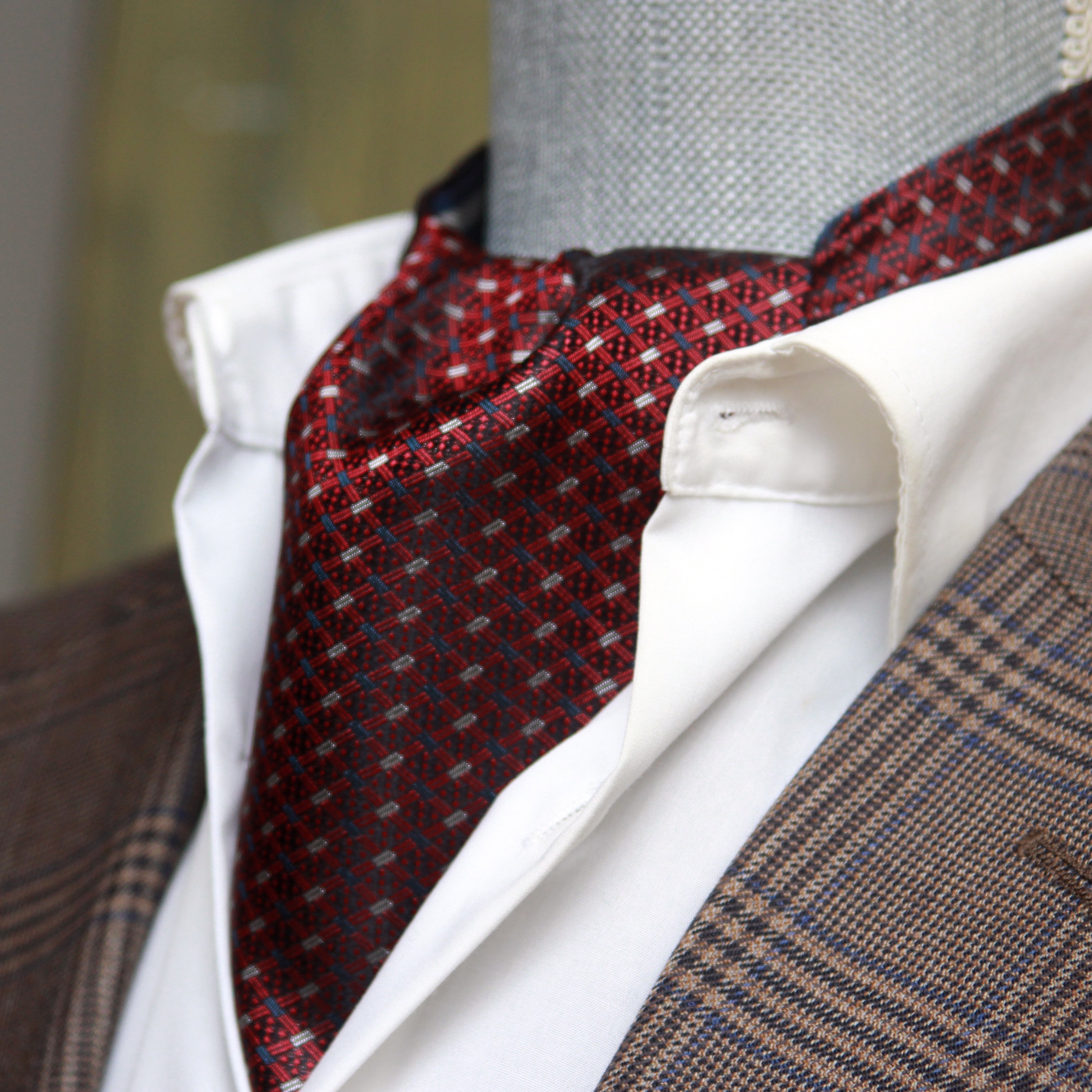 Men's Ascot Cravat Red Striped