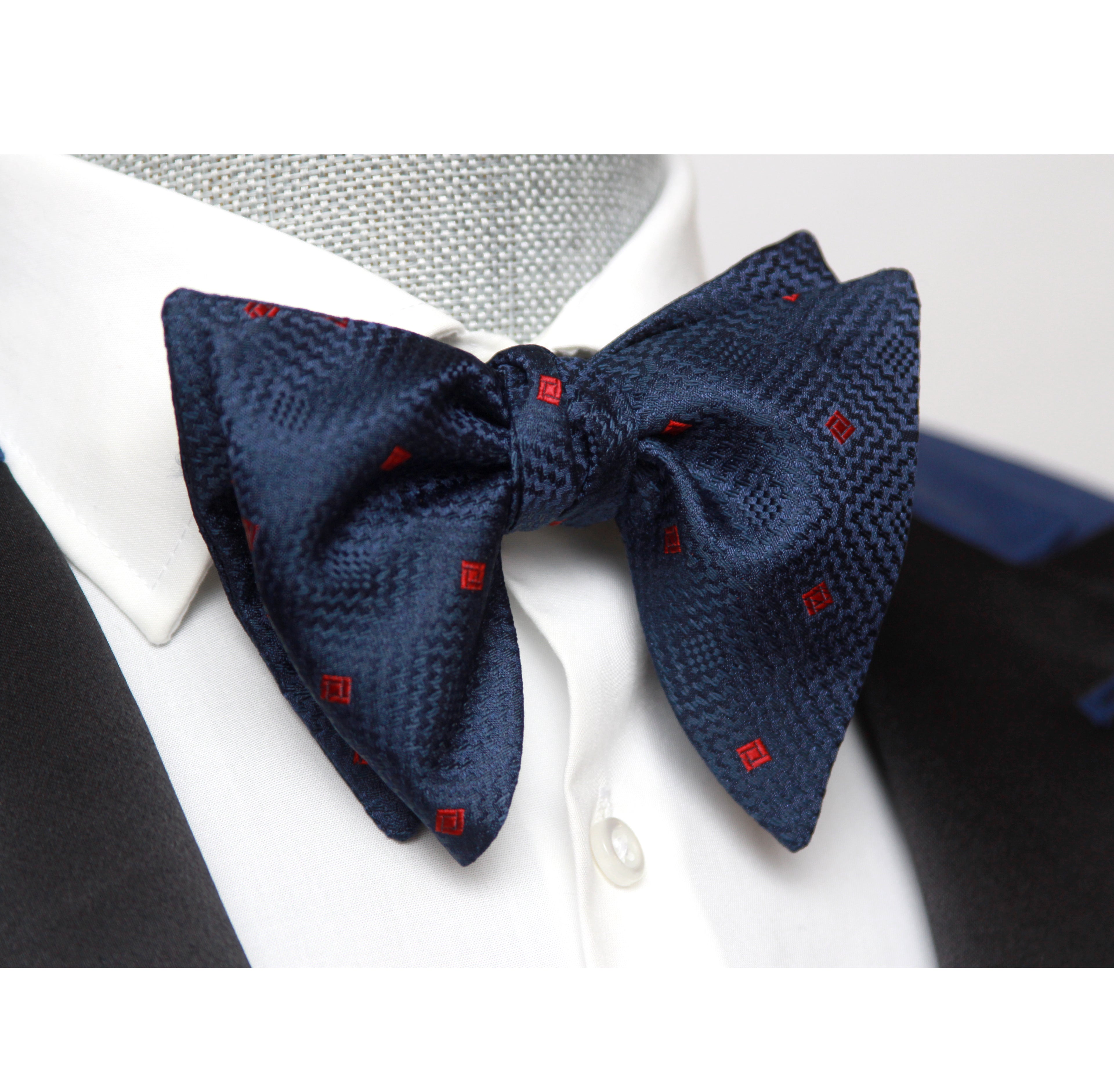 Navy Polka Dot Big Butterfly