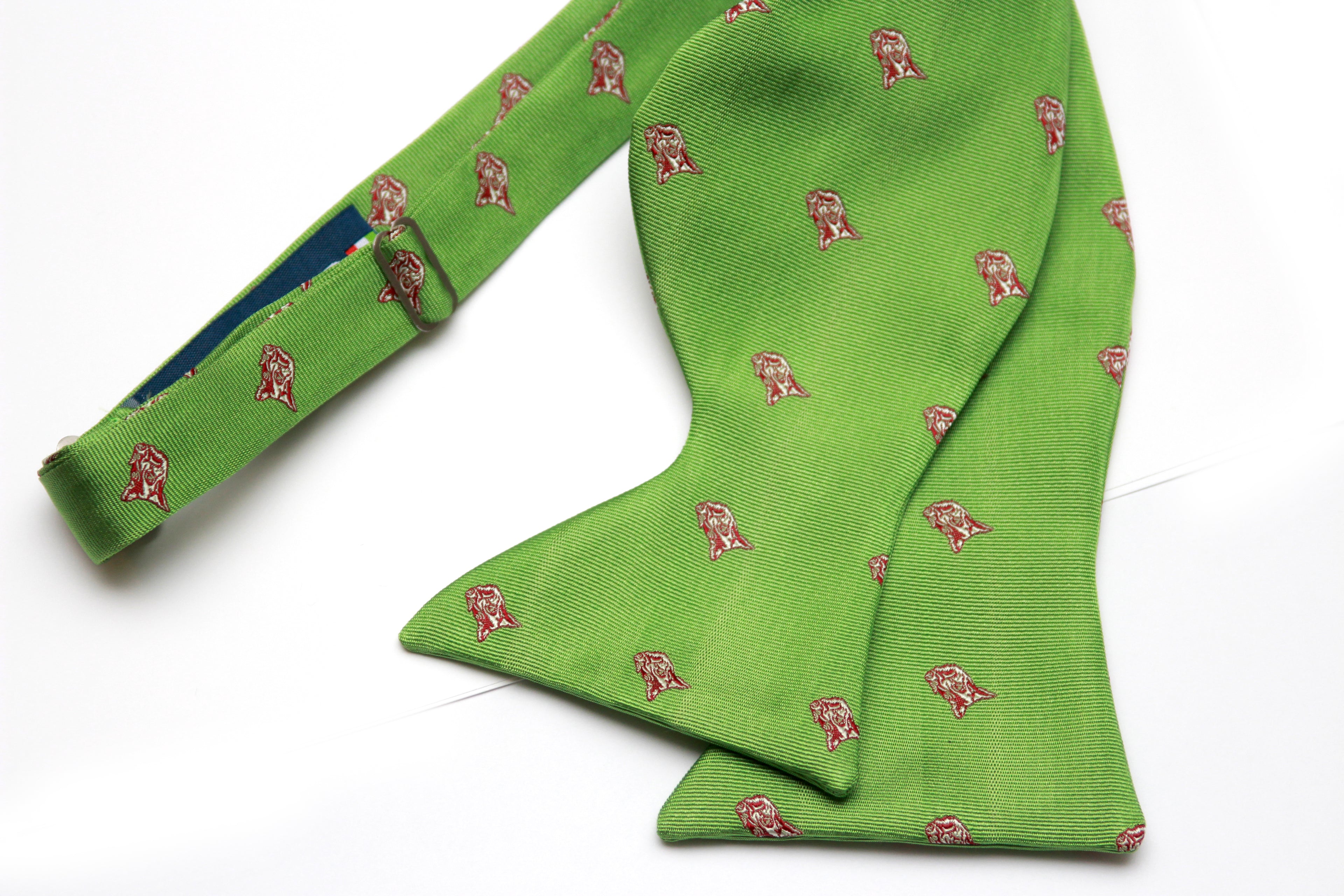 Green Men's Large Silk Bow Tie