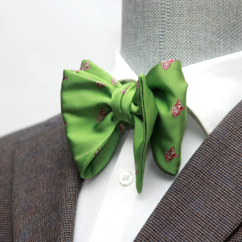 Green Men's Large Silk Bow Tie
