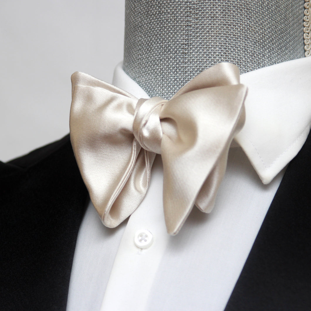 Champagne Big Butterfly Silk Bow Tie