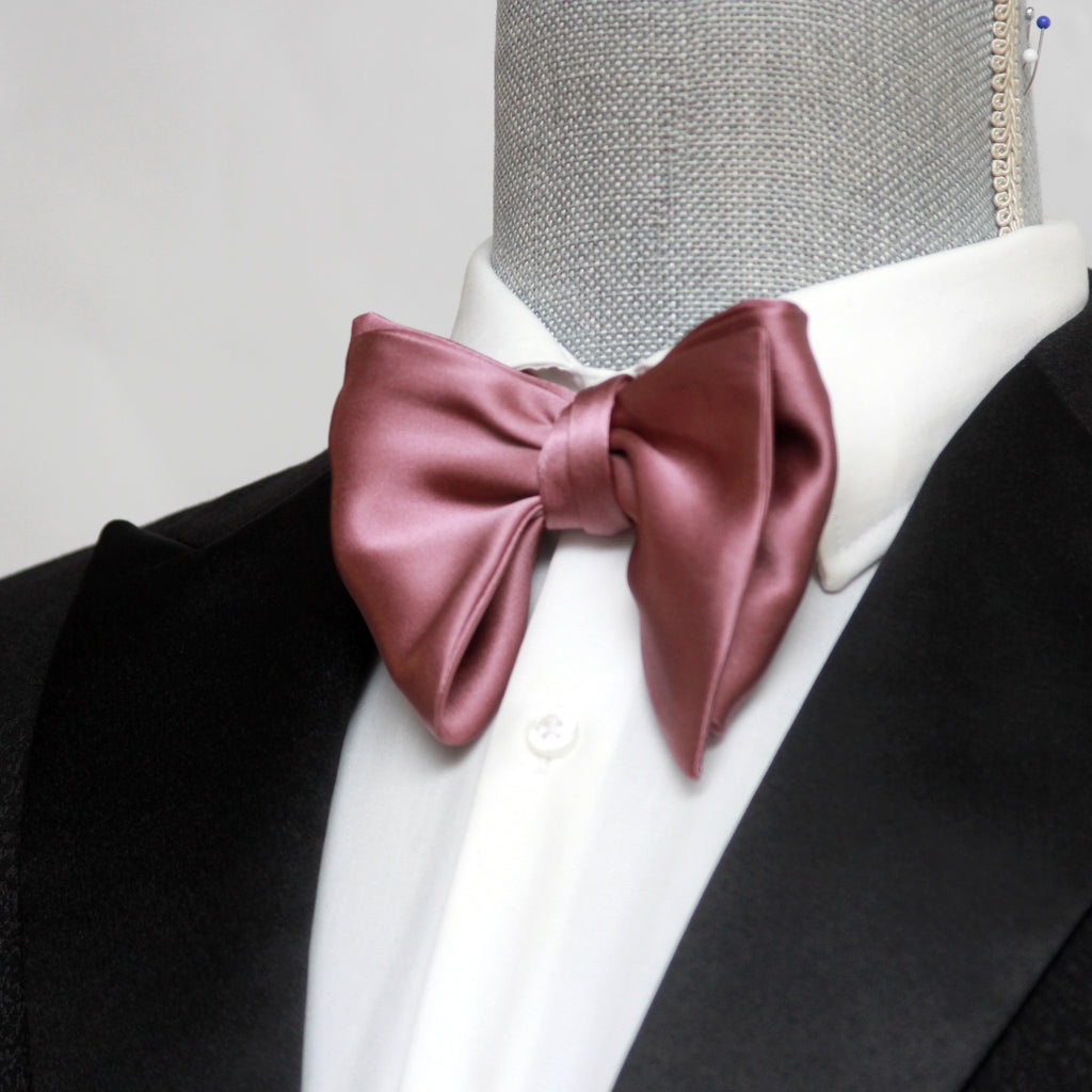 Big Butterfly Dusty Rose Silk Bow Tie