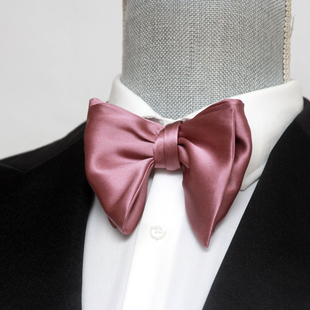 Big Butterfly Dusty Rose Silk Bow Tie