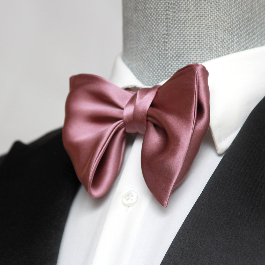 Big Butterfly Dusty Rose Silk Bow Tie