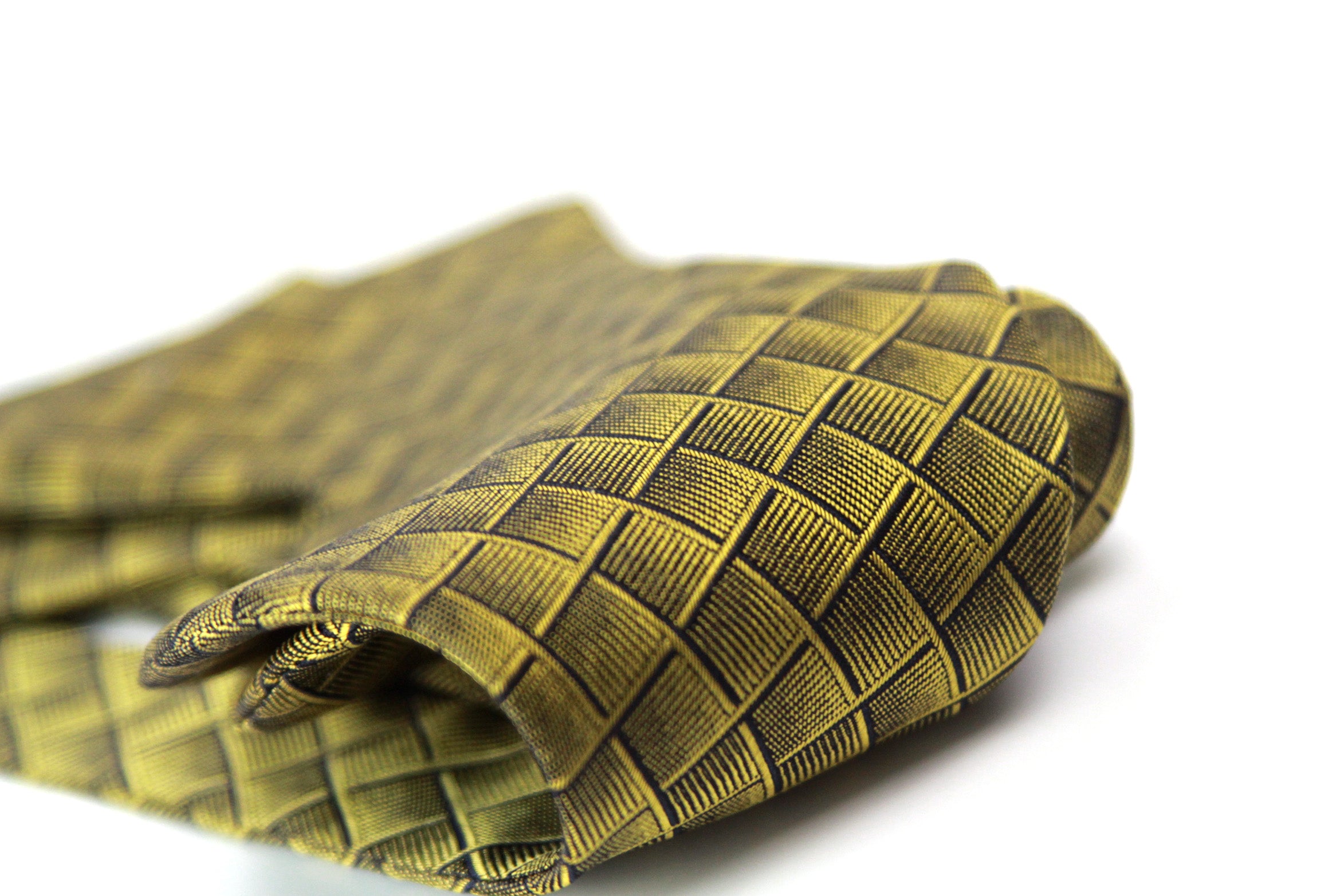 Big Butterfly Gold Bronze Ornament plaid Silk Bow Tie