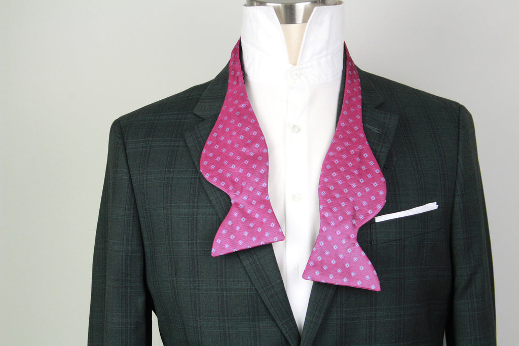 Big Butterfly Purple Ornament plaid Silk Bow Tie