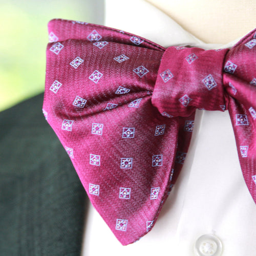 Big Butterfly Purple Ornament plaid Silk Bow Tie
