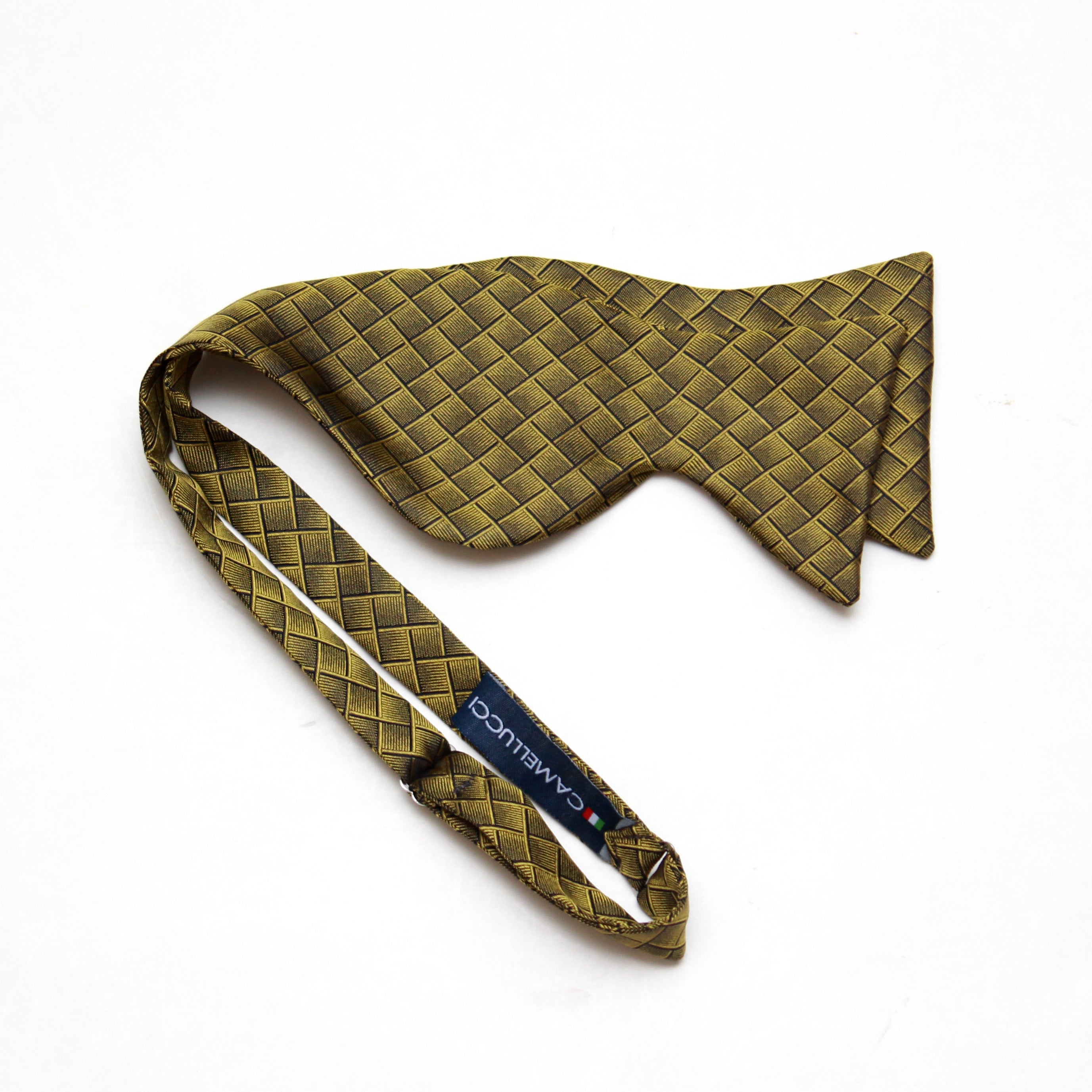 Big Butterfly Gold Silk Bow Tie