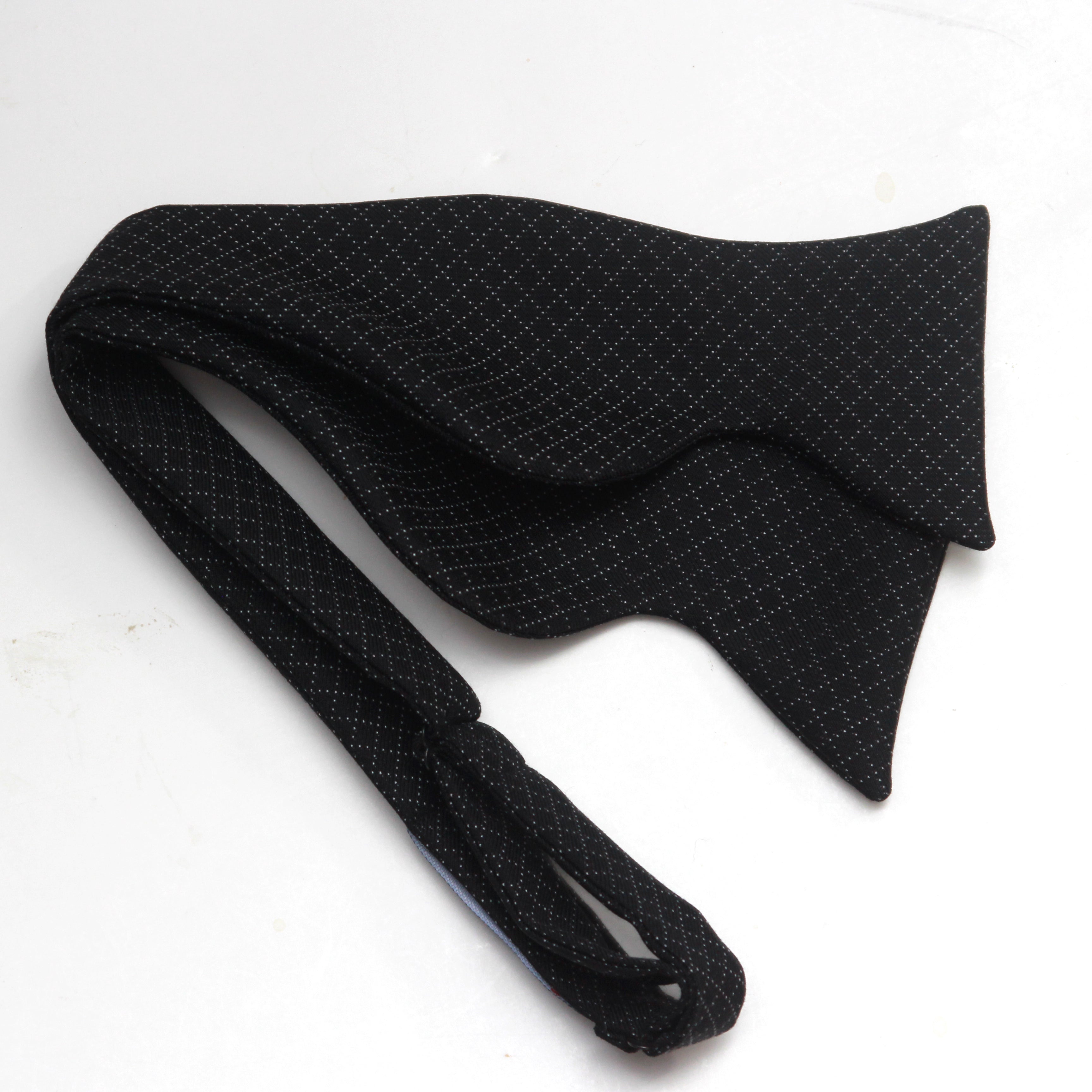 Men's Black Large Silk Bow Tie
